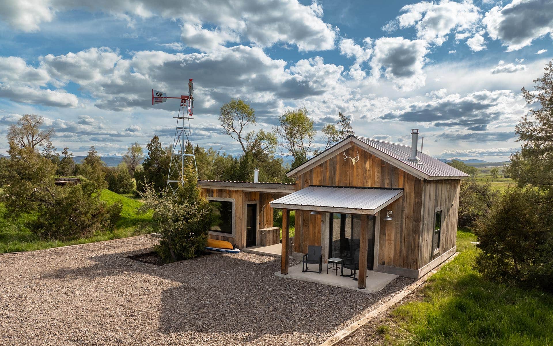 off grid cabin entrance montana 1805 river ranch