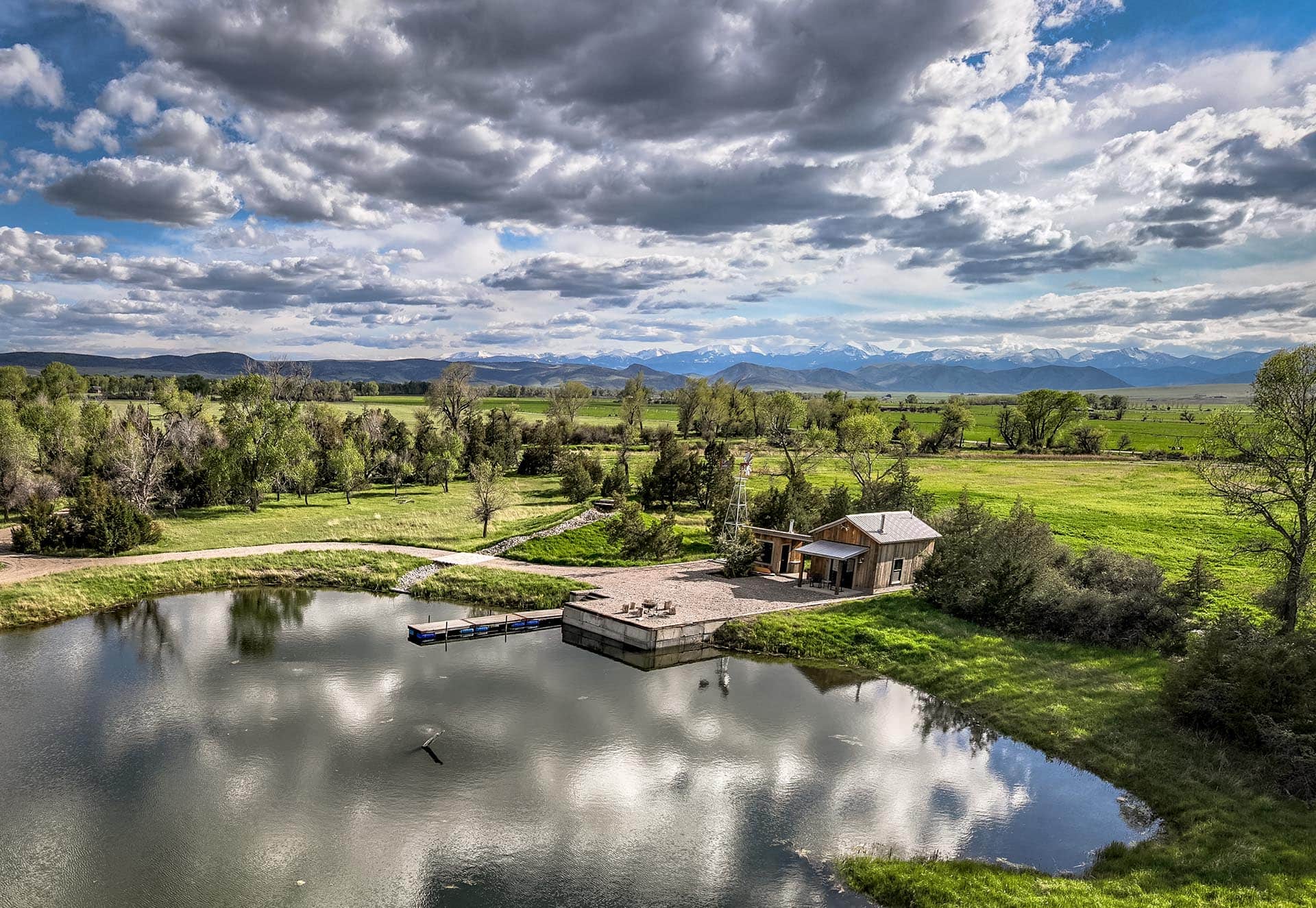 pond and cabin swimming montana 1805 river ranch