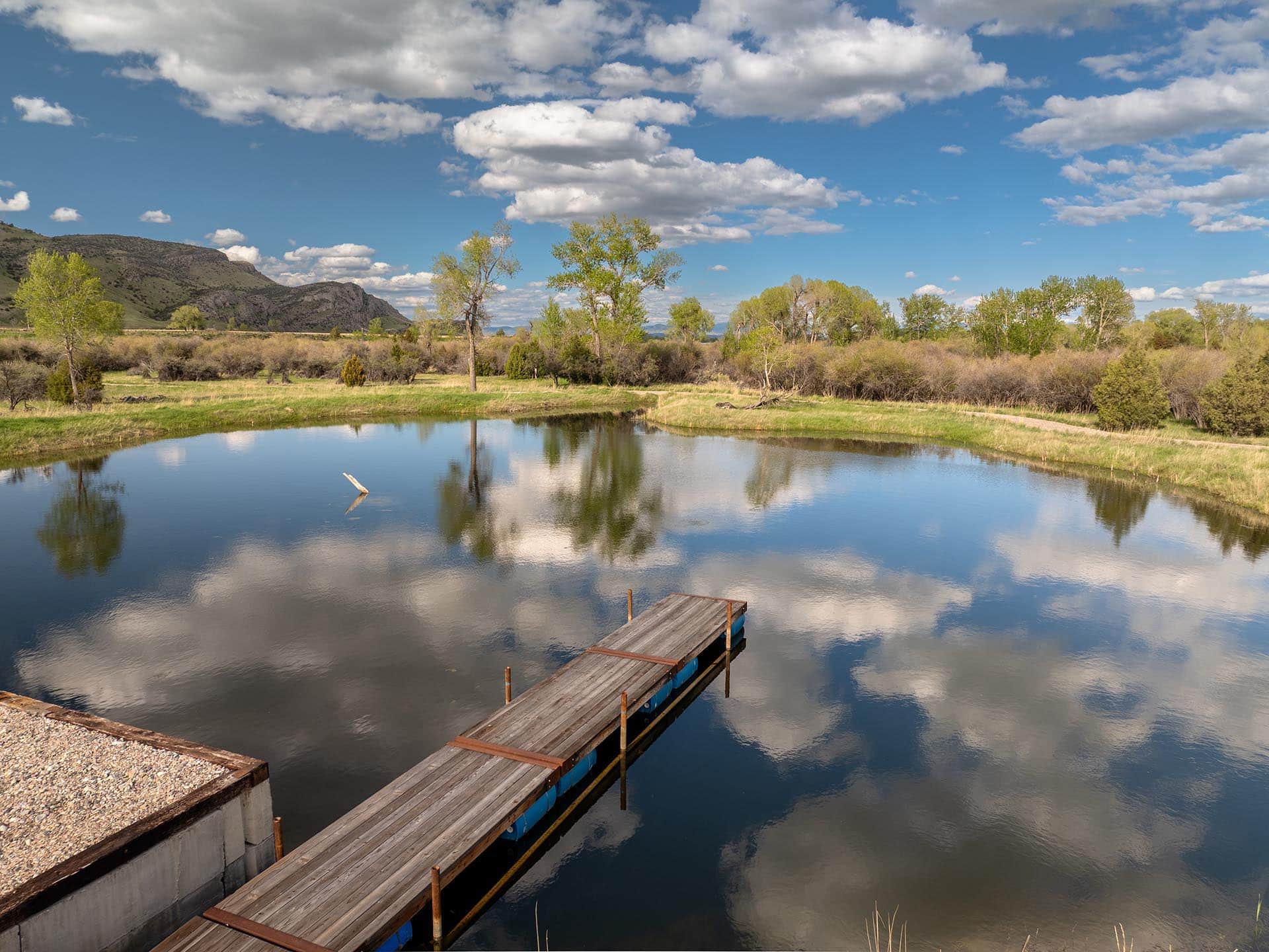 swim pond cabin montana 1805 river ranch