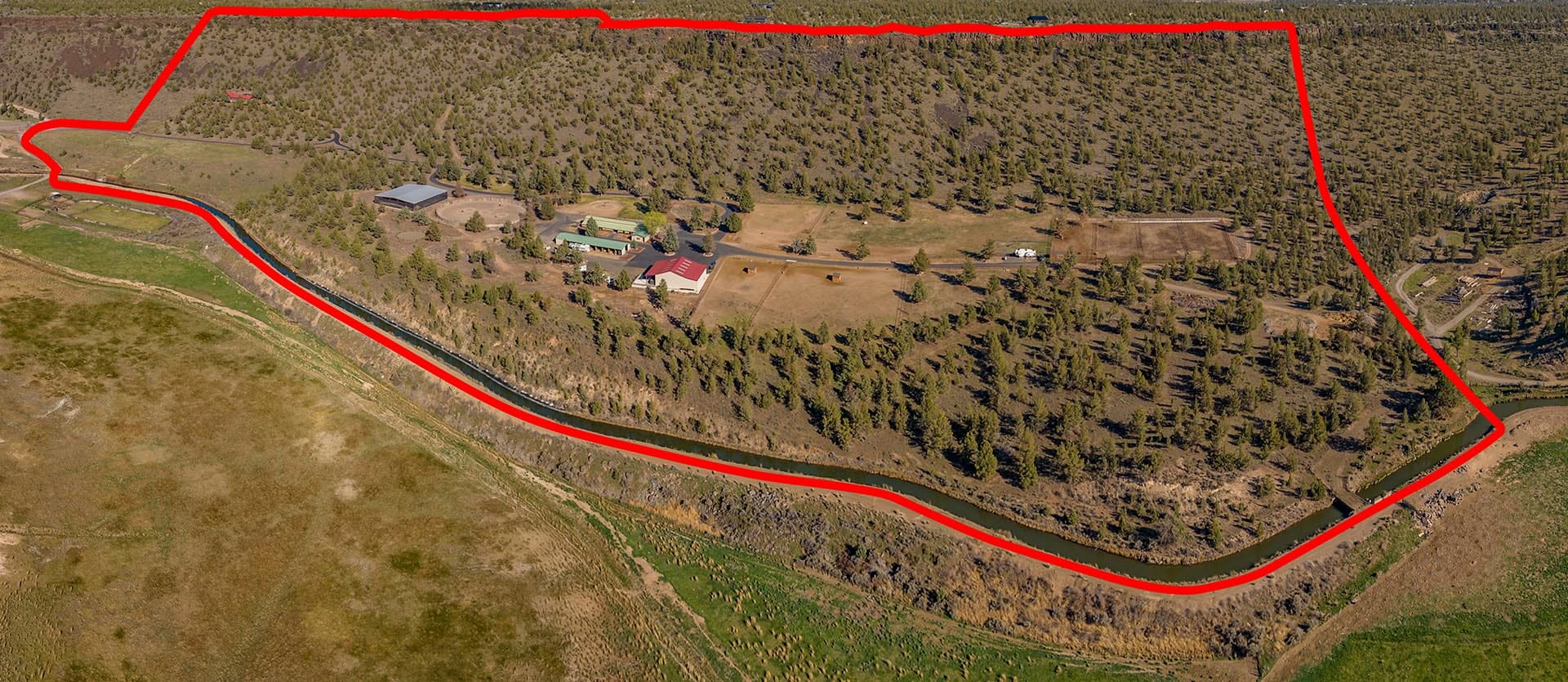 aerial with boundary oregon crooked river rim horse ranch