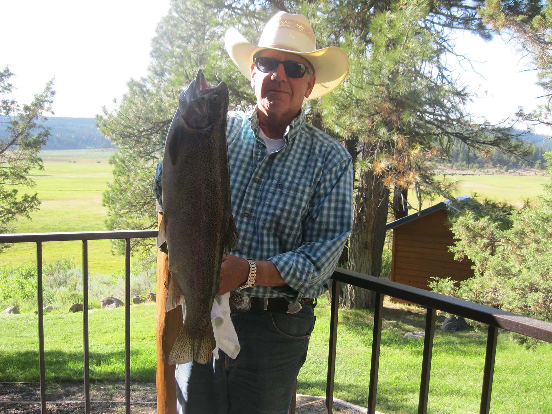 Large Trout caught from lake oregon aspen ridge ranch