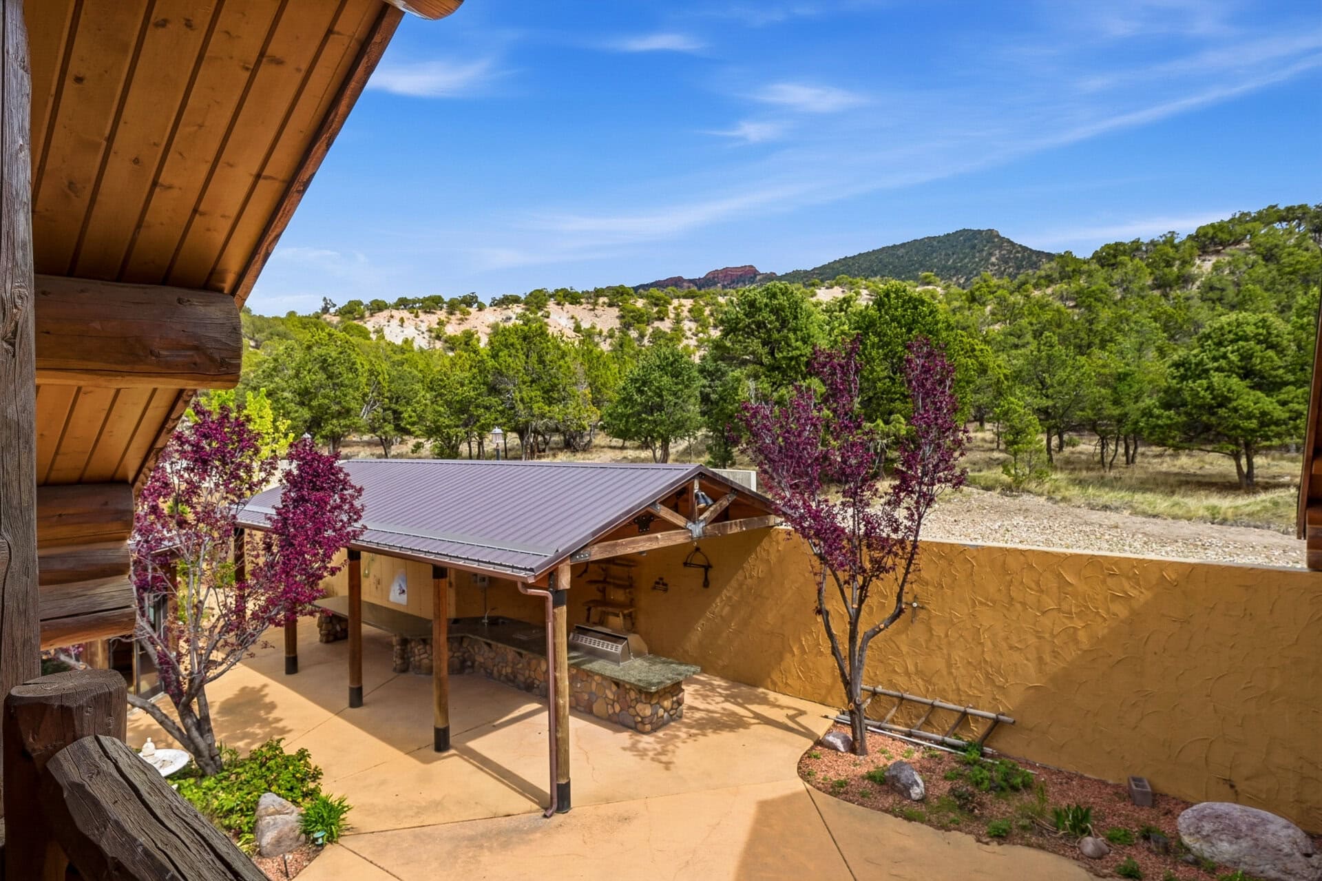 covered outdoor grill with mountain views utah casa del rio