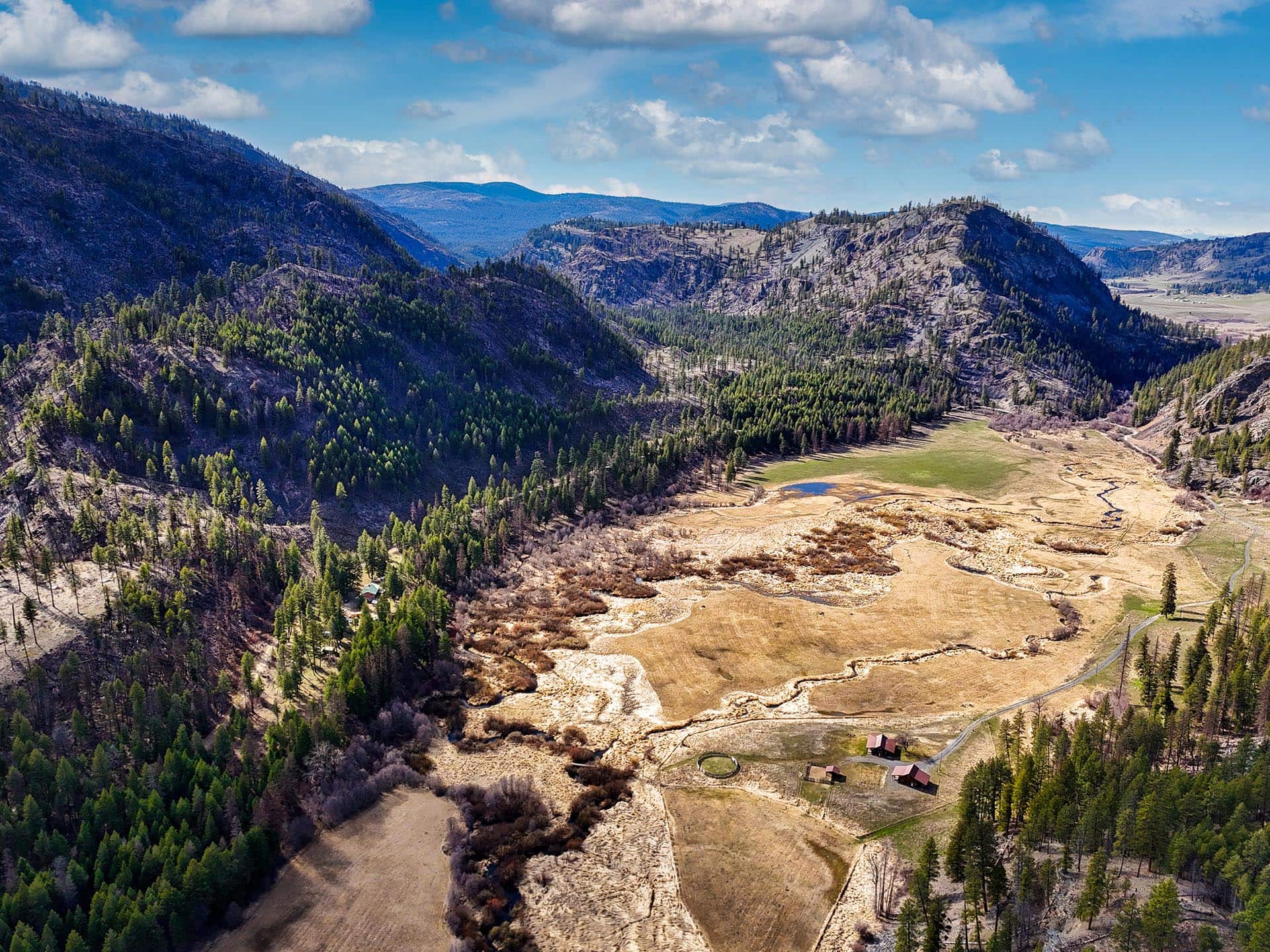 irrigated hay fields washing ranch at lost creek