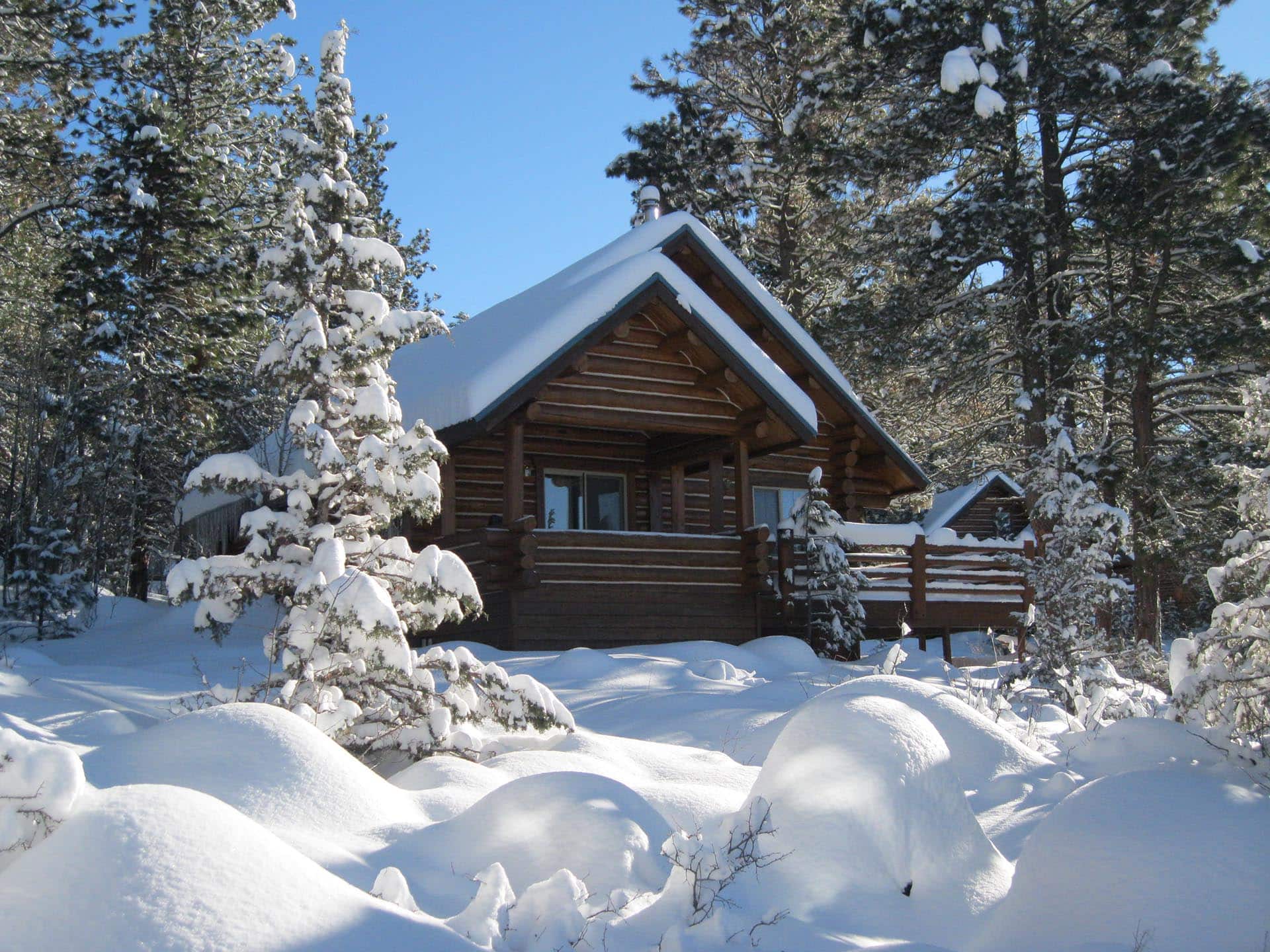 log cabin in winter oregon aspen ridge ranch