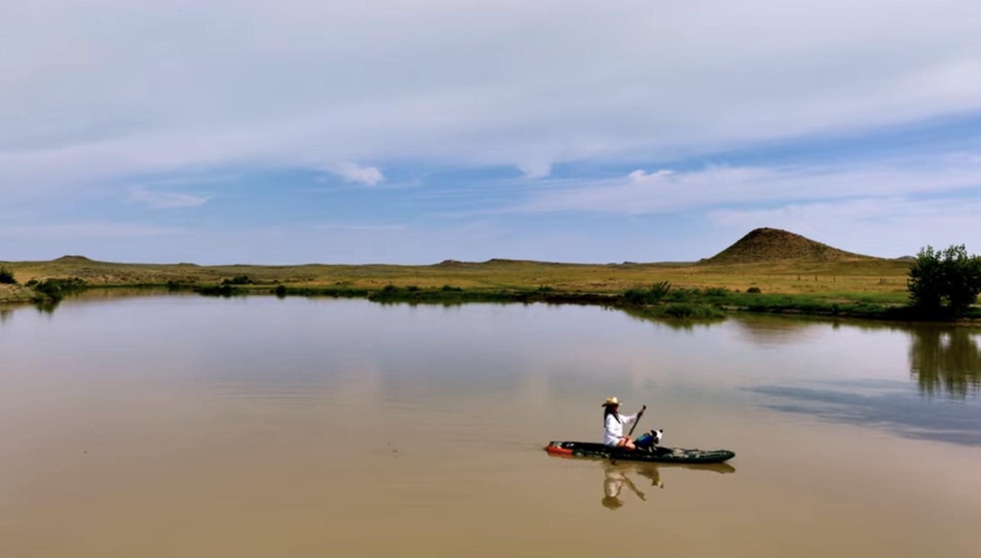 paddle boarding montana over the cliff ranch on little porcupine creek