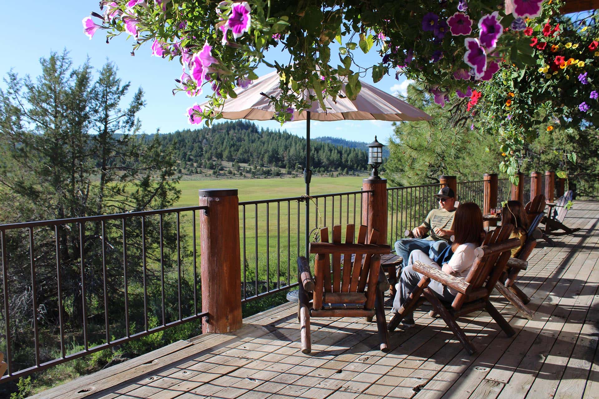 ranch lodge deck overlooking meadow valley oregon aspen ridge ranch