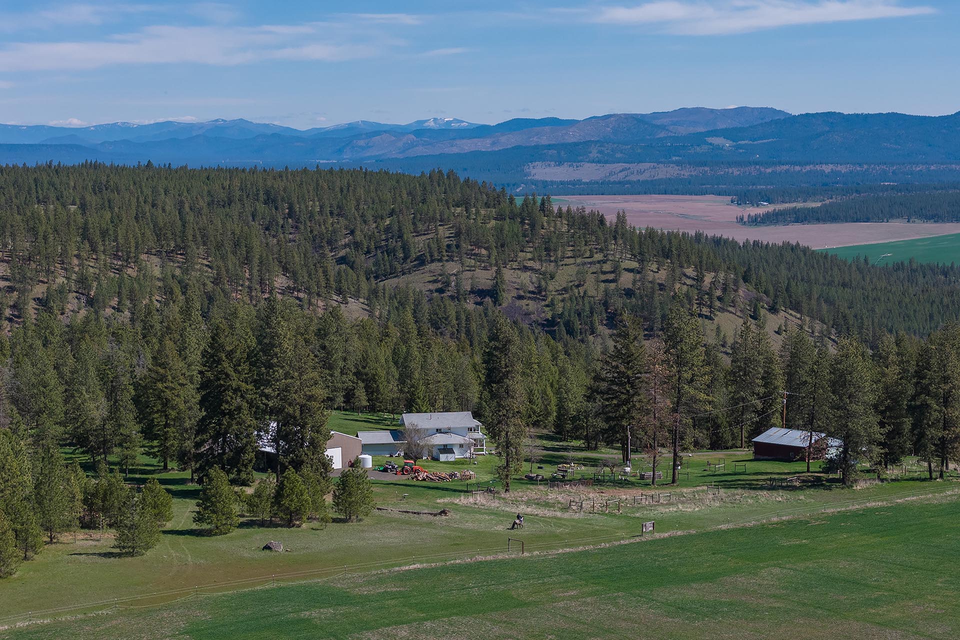 Aerial Eastern Washington Canyon Ridge Ranch