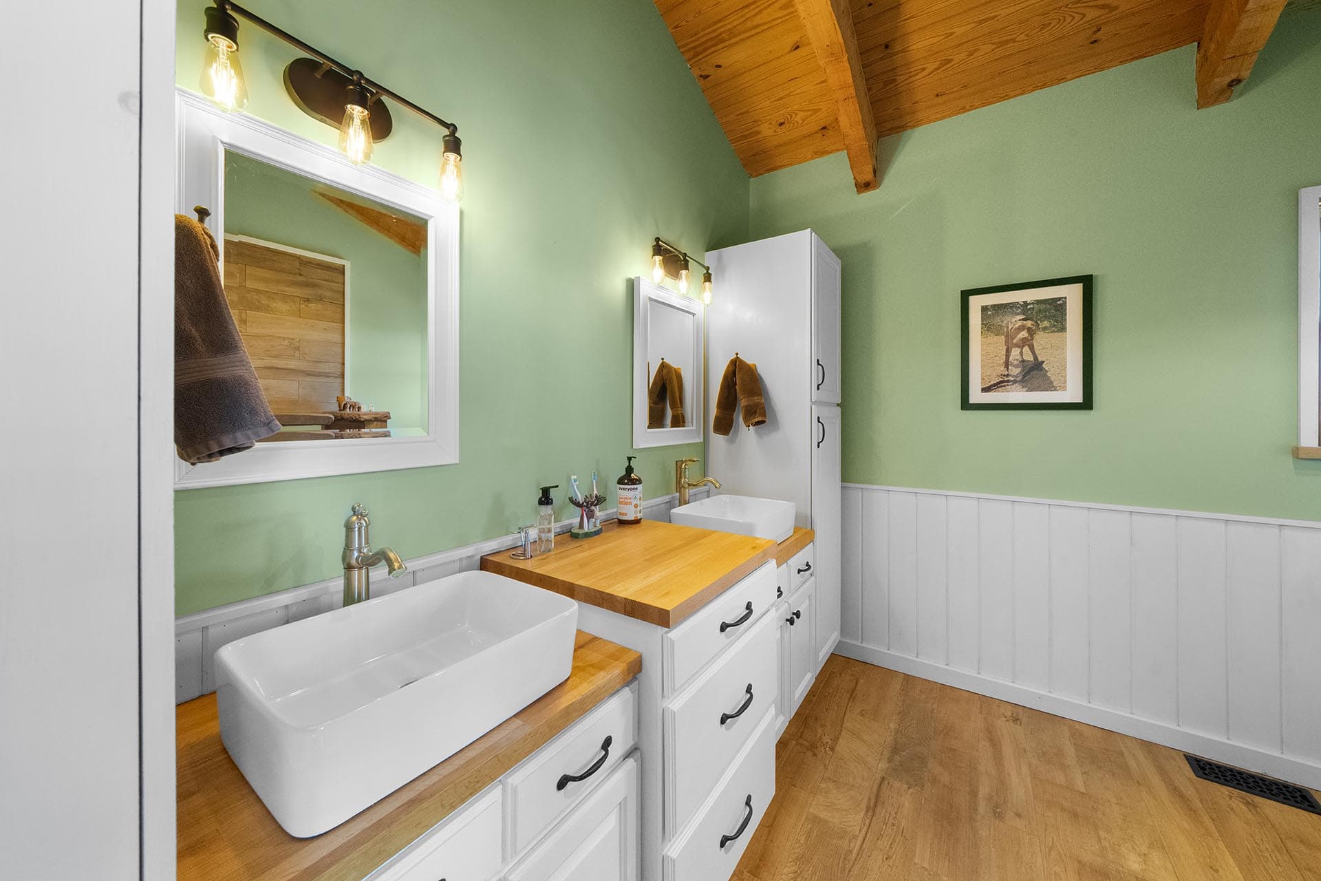 bathroom with double vessel sinks colorado mchenry ranch