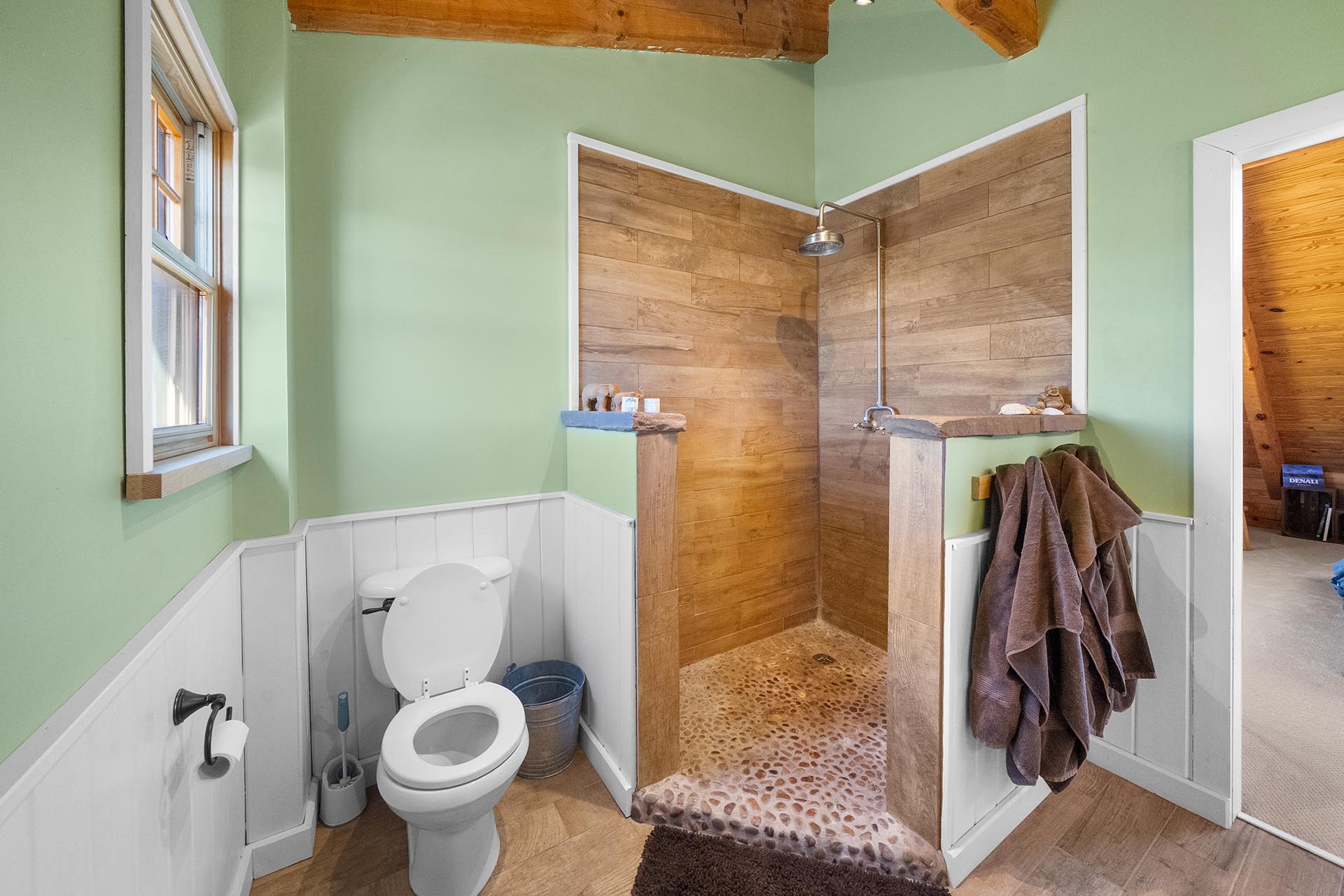 bathroom with walk in shower colorado mchenry ranch