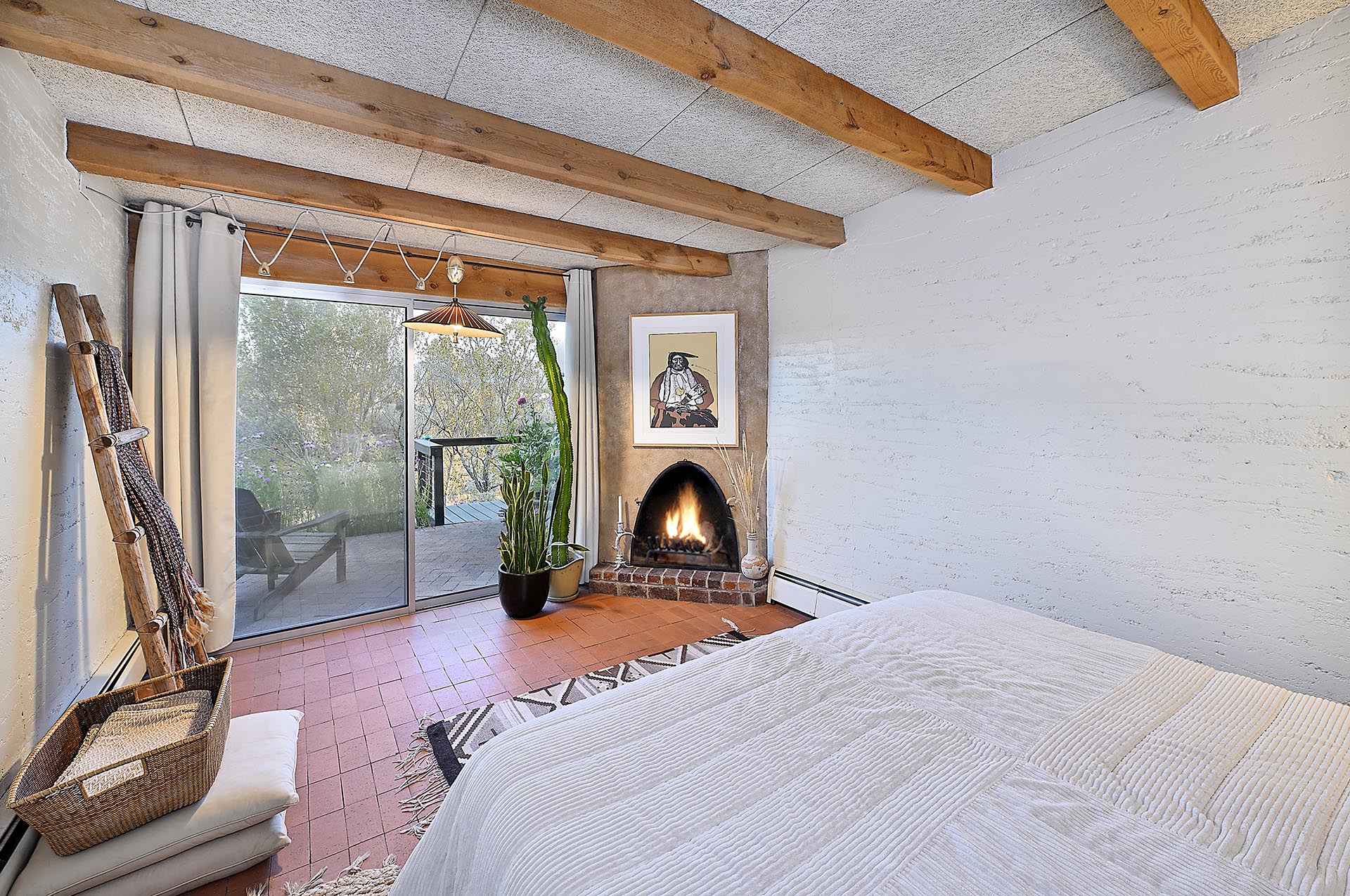 bedroom fireplace new mexico dos rios