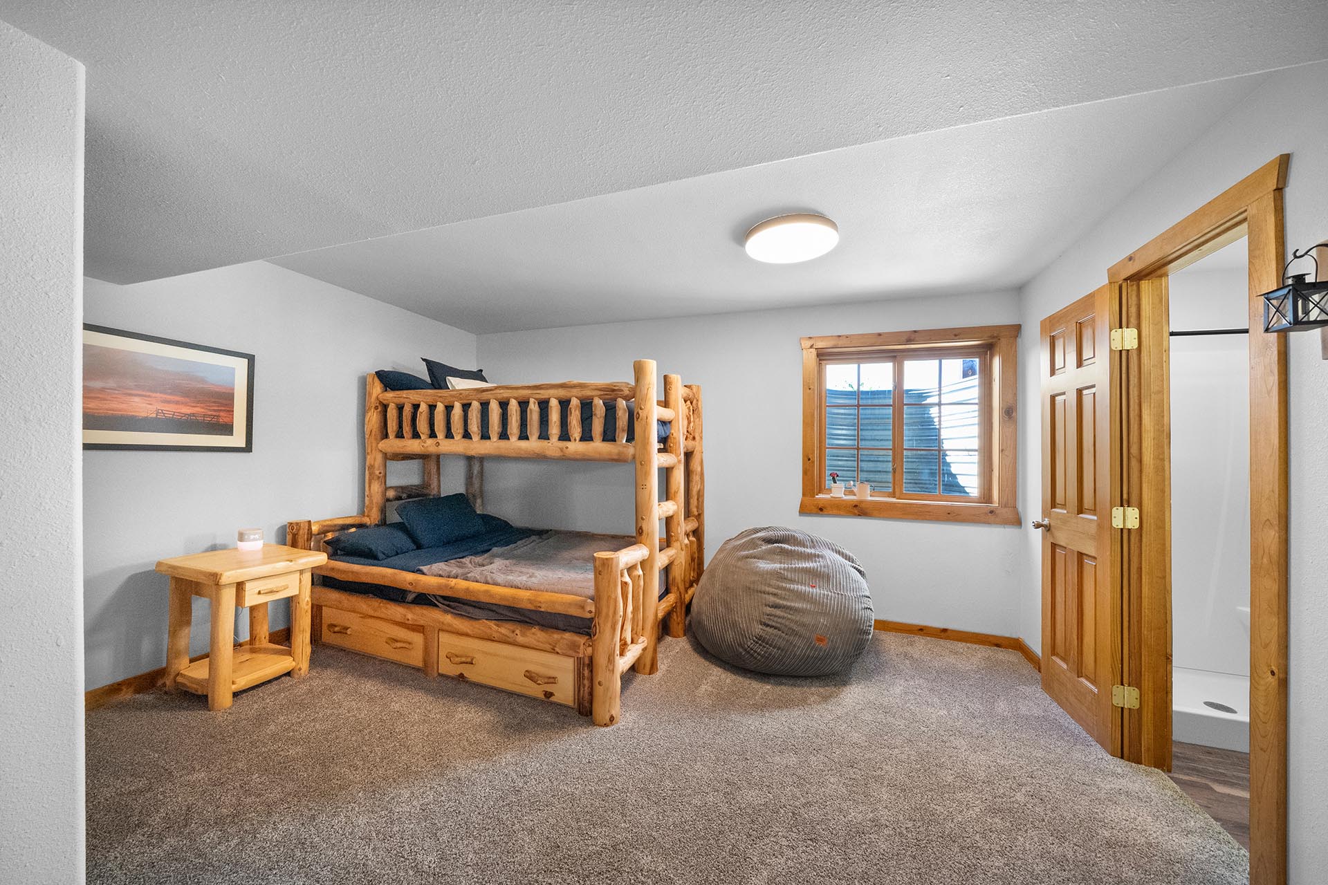 bedroom with log furniture colorado mchenry ranch
