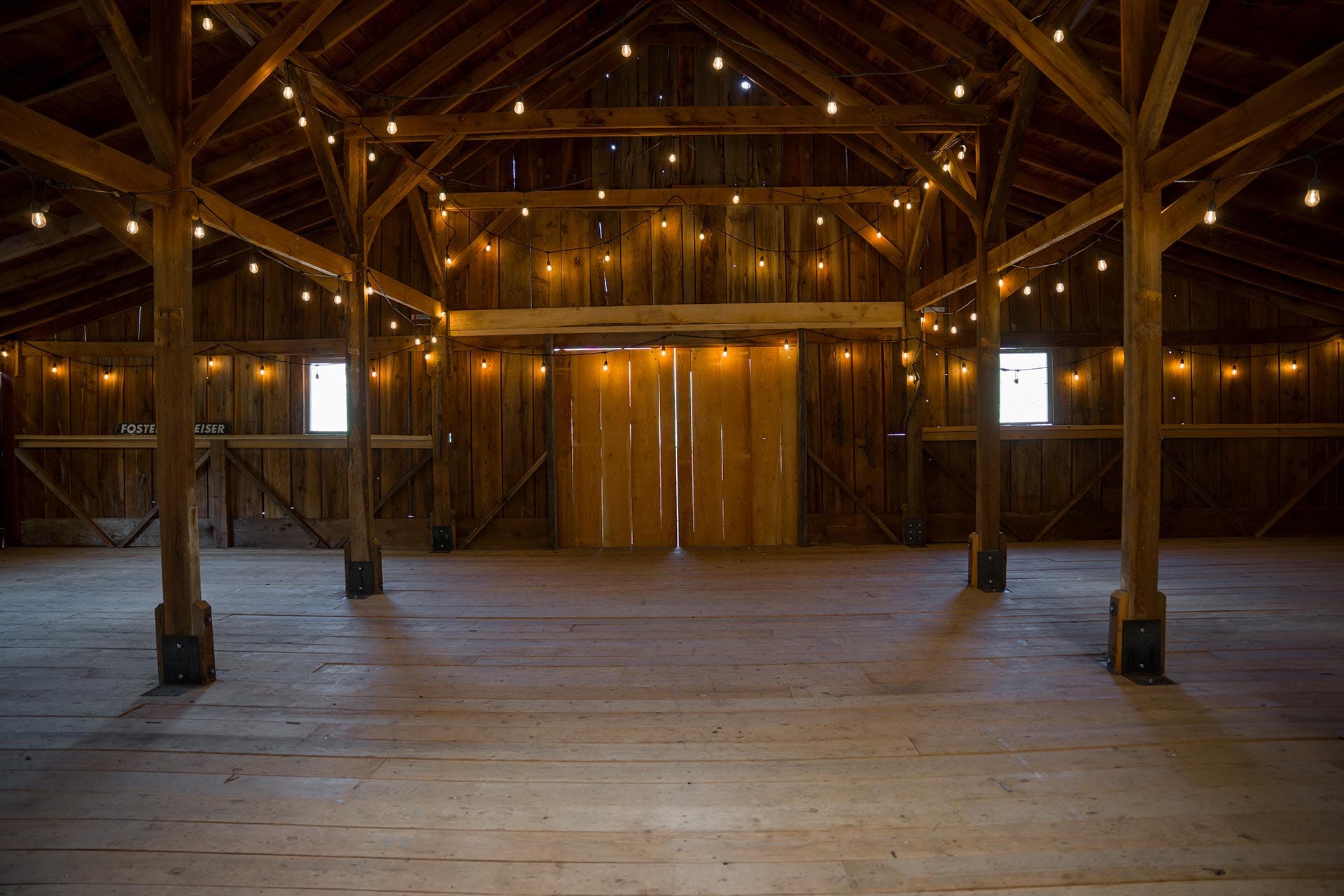 front inside lights barn oregon thorn creek ranch