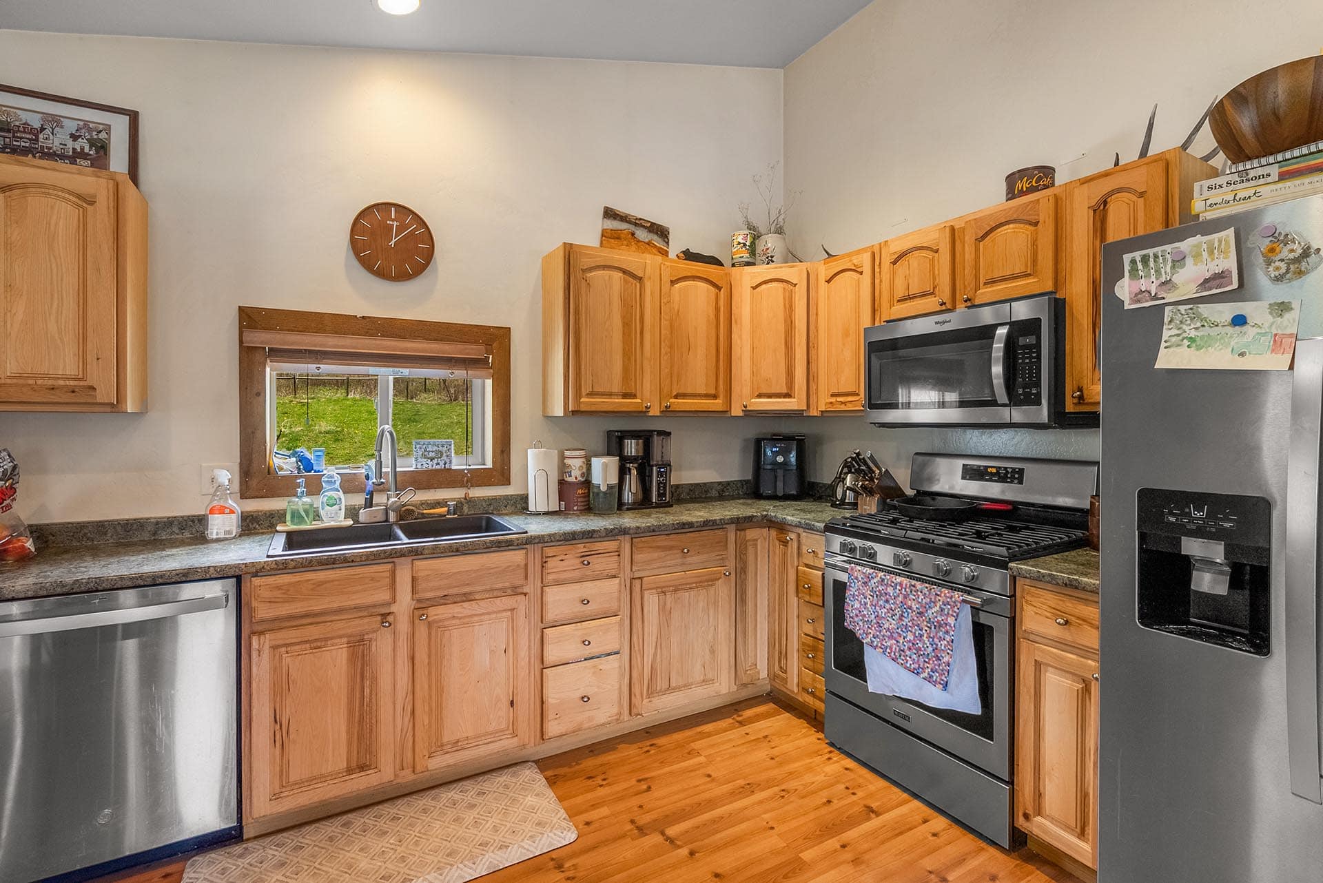 kitchen interior with stainless steel appliances land montana harrison hollow