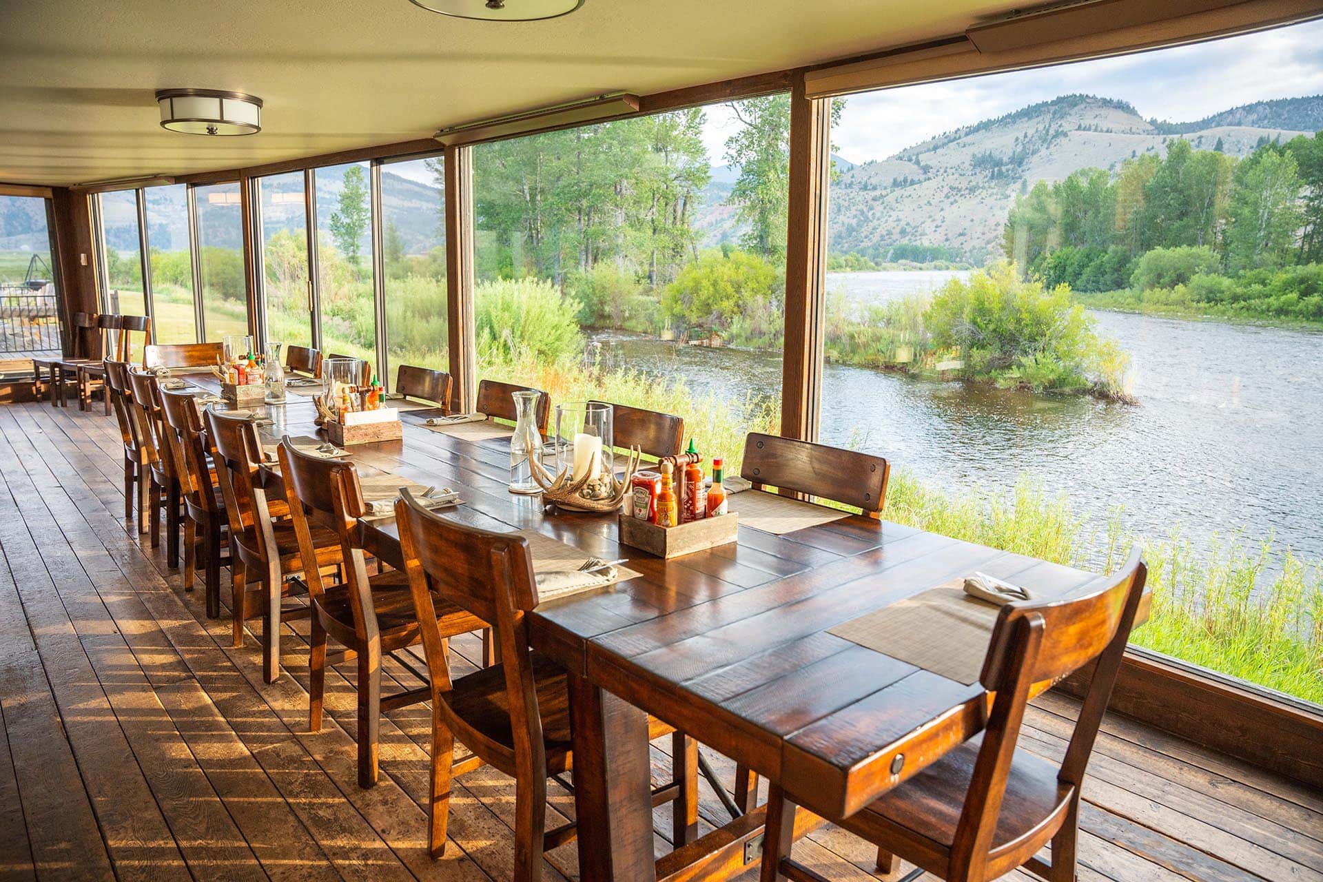 lodge dining room area montana complete fly fisher