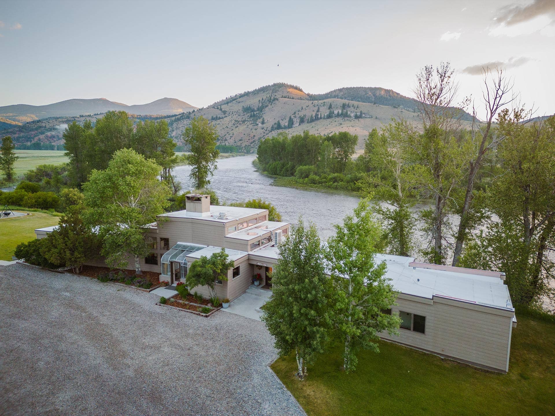 lodge entrance and main building montana complete fly fisher