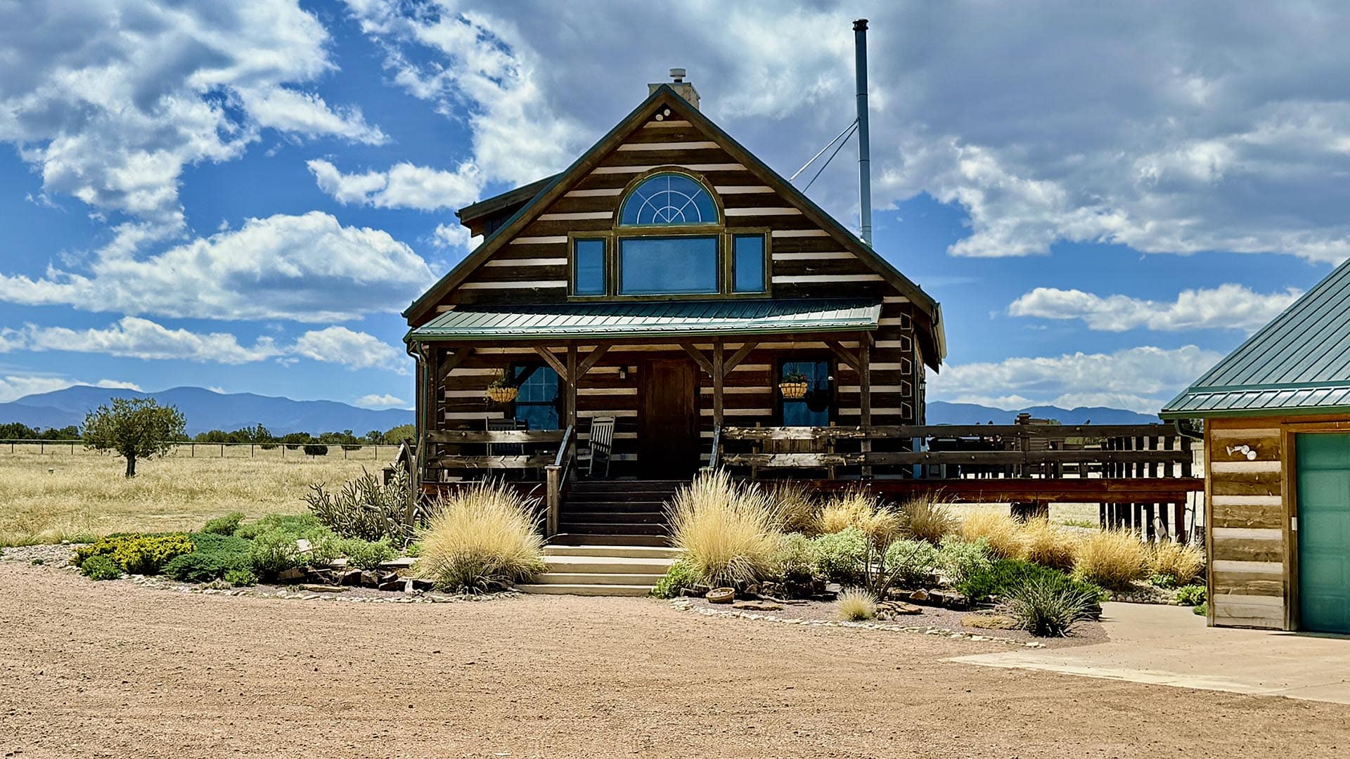 log home with mountain views and outbuilding colorado mchenry ranch