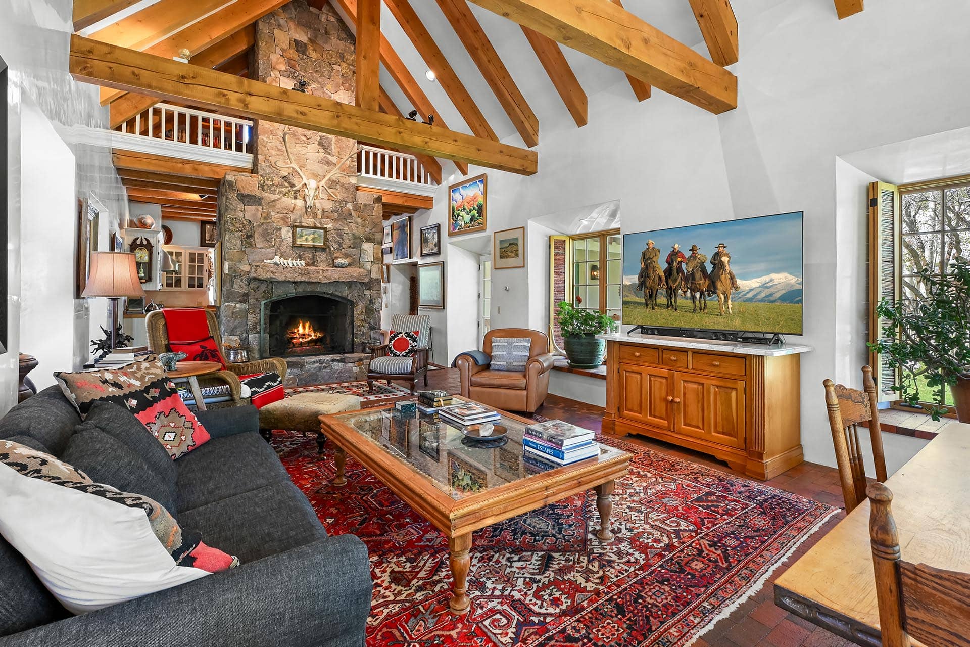 luxury homes for sale with stone fireplace new mexico old canones creek ranch