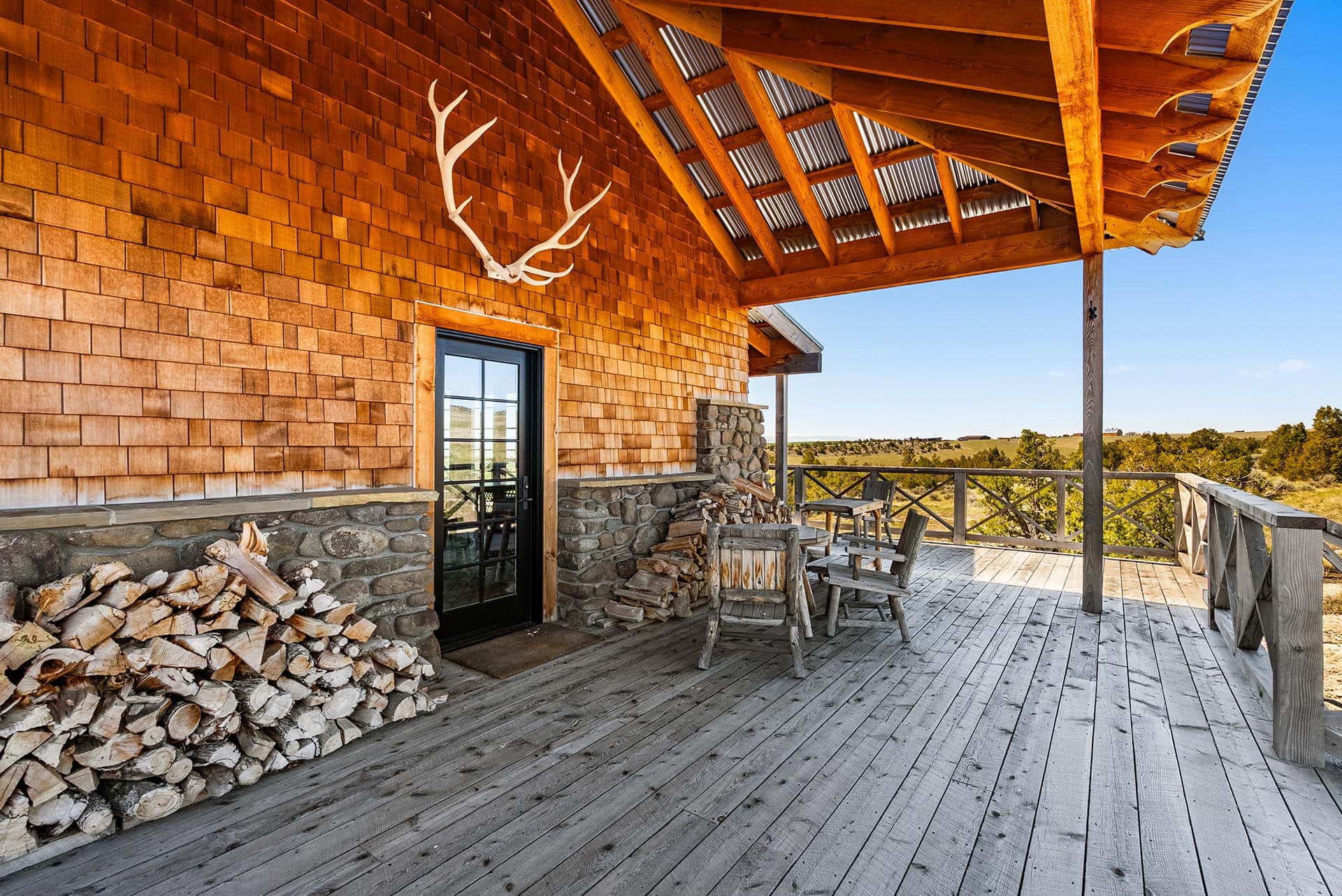 off grid cabin deck montana dry creek wilderness at sxs ranch