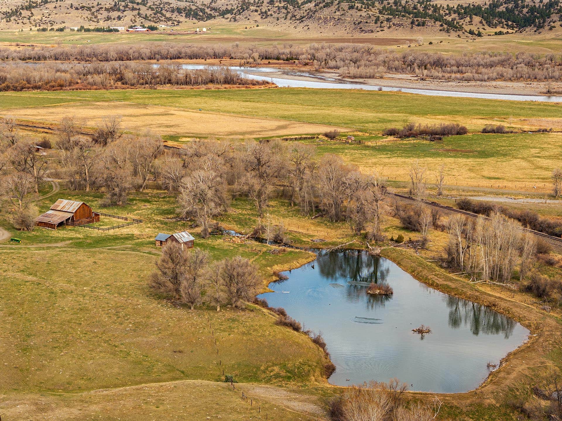 ranch land with barn and pond montana mallard springs ranch