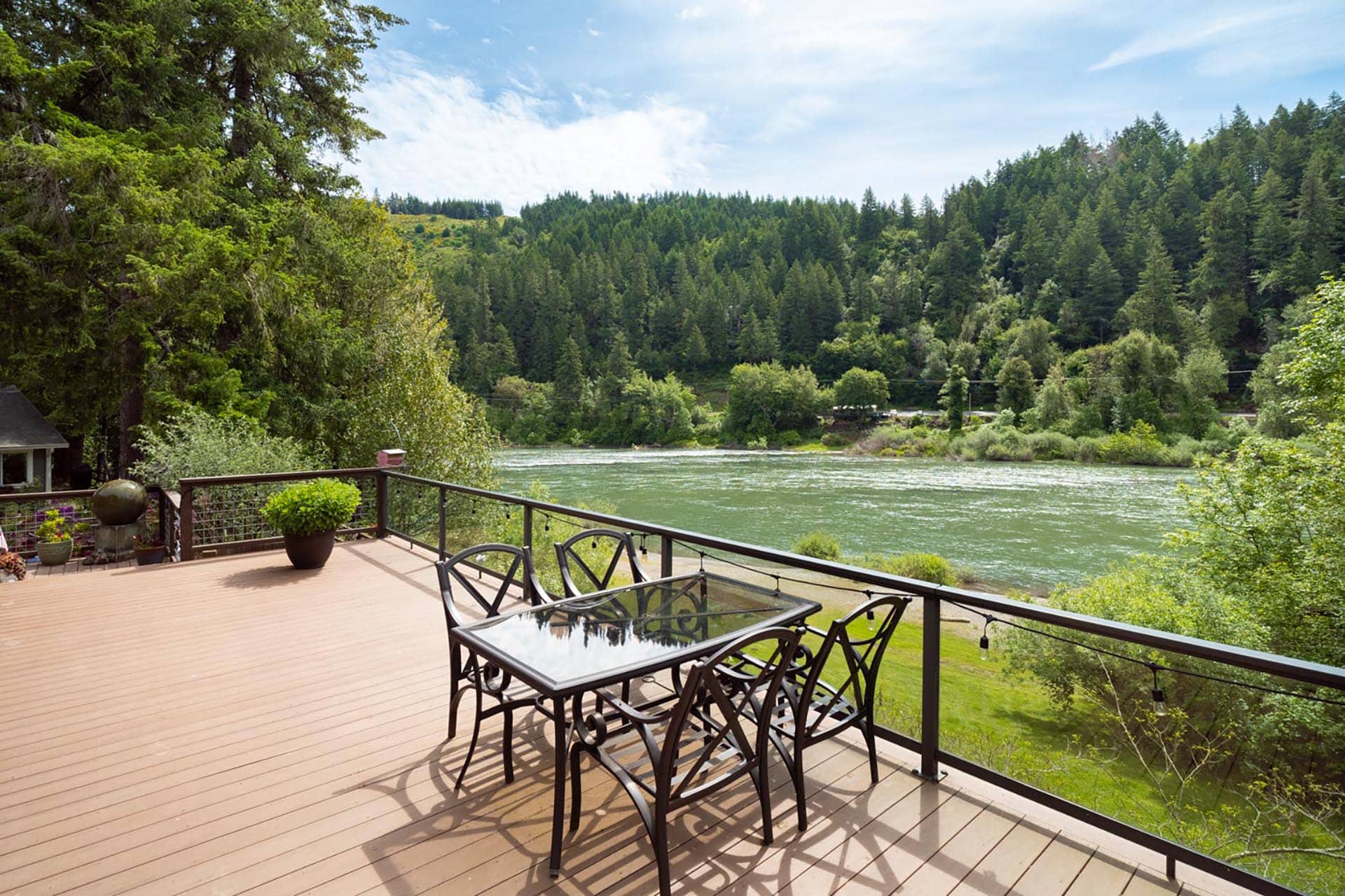 riverfront deck with mountain views oregon umpqua river retreat at cougar creek