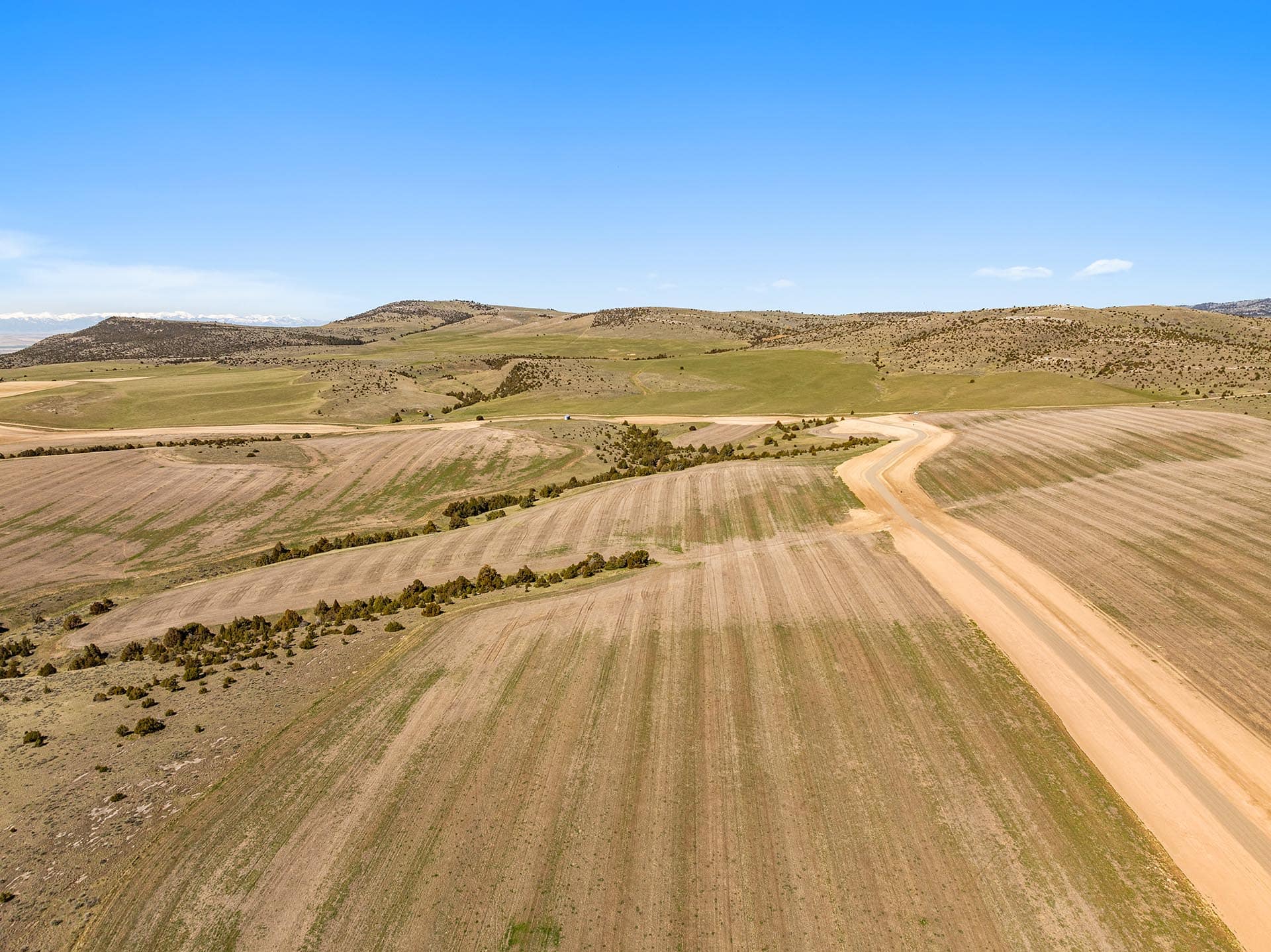 tilled land with dirt road montana skinner road sanctuary at sxs ranch