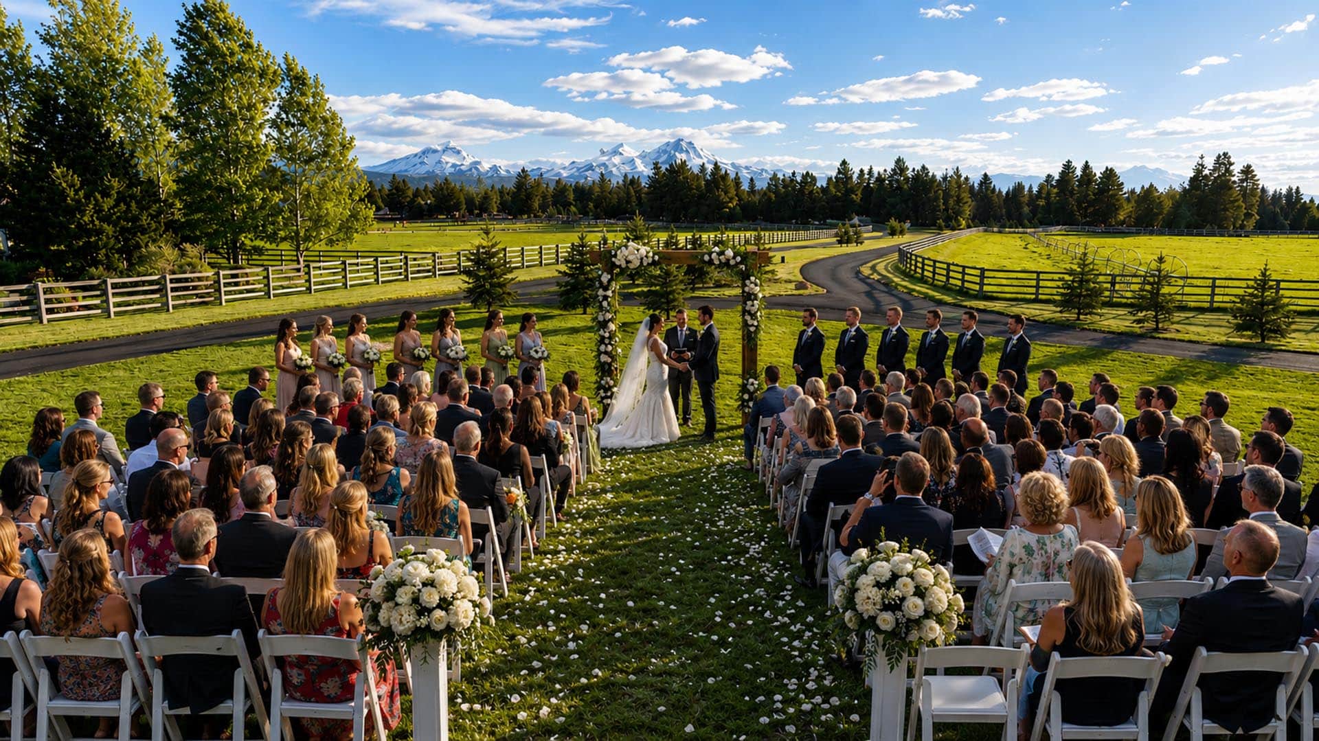 ai generated wedding oregon three sisters equestrian estate