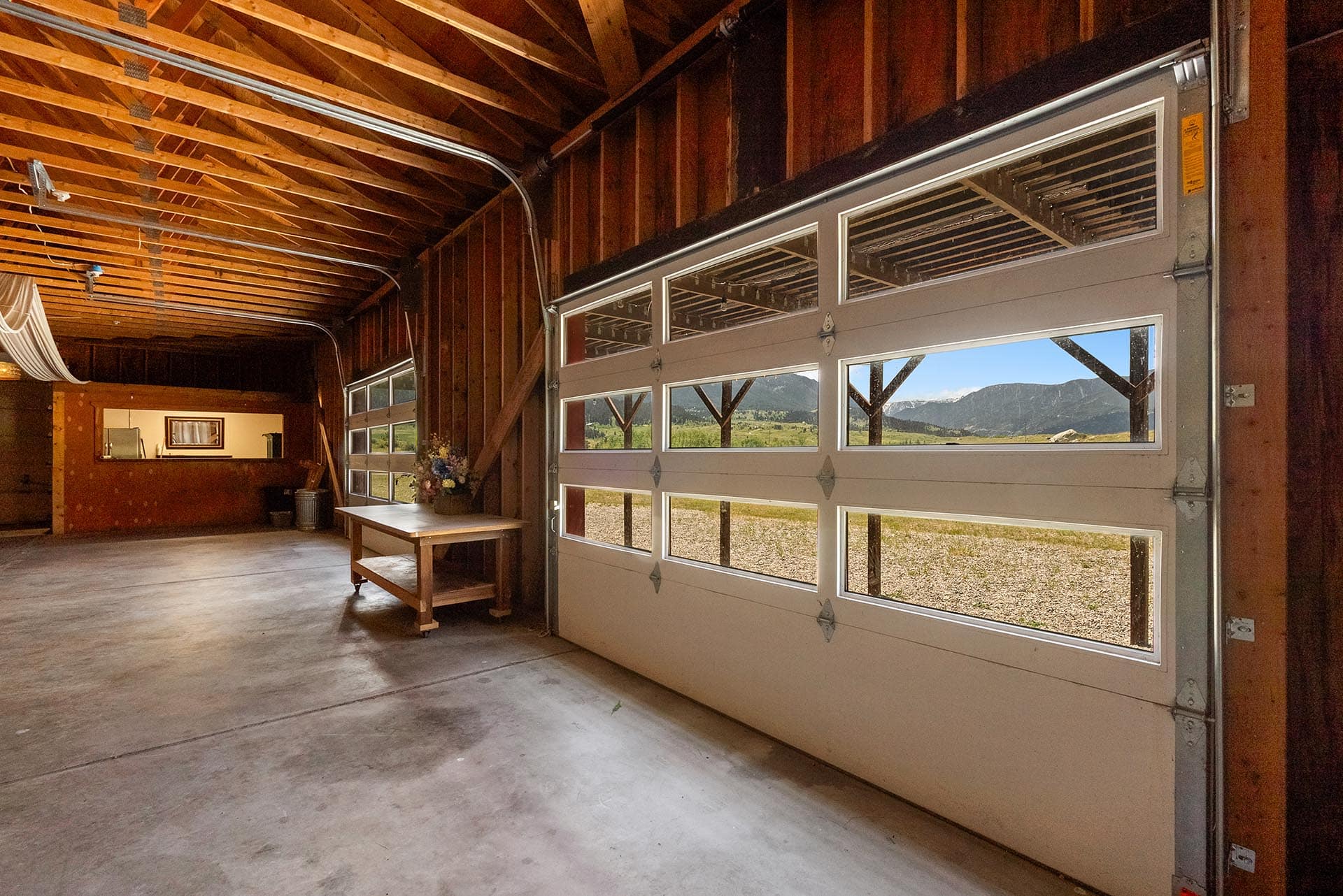 building interior with mountain views for sale montana two rivers lodge