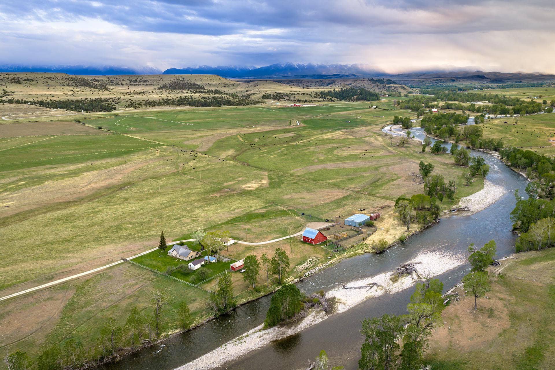 cattle property with river frontage montana stillwater riffle ranch