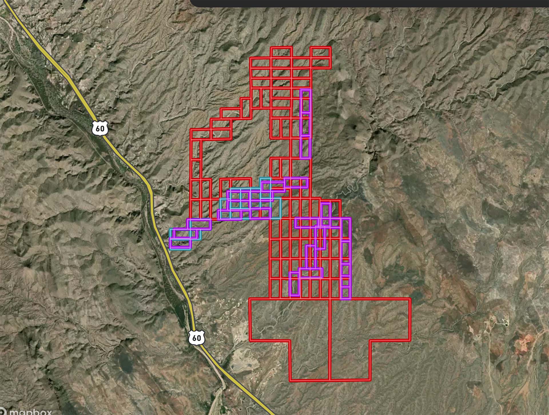 claims map arizona rogers wash gold mine