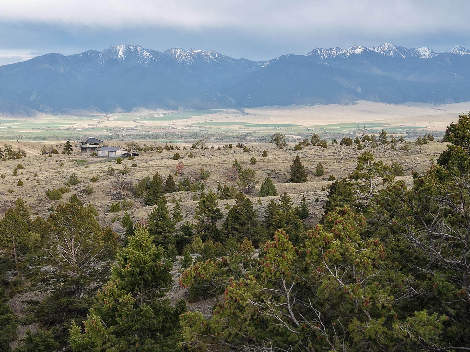 elevated valley view land montana little fish creek lookout