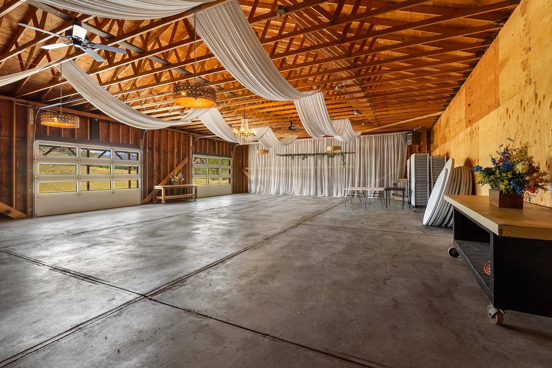 event venue interior with timber ceiling for sale montana two rivers lodge