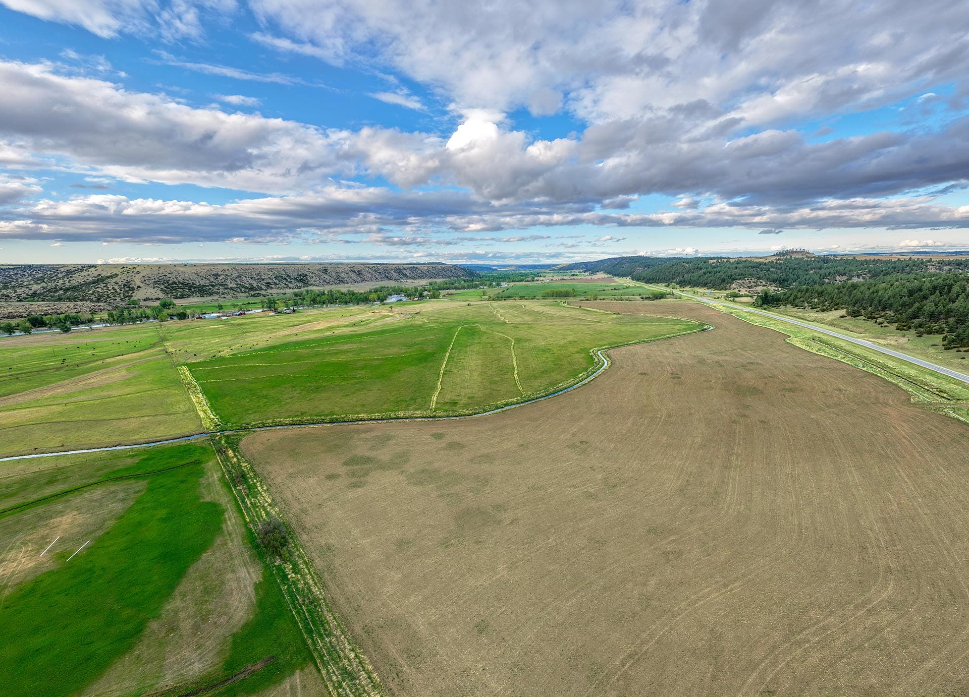 farmland with river and road for sale montana stillwater riffle ranch