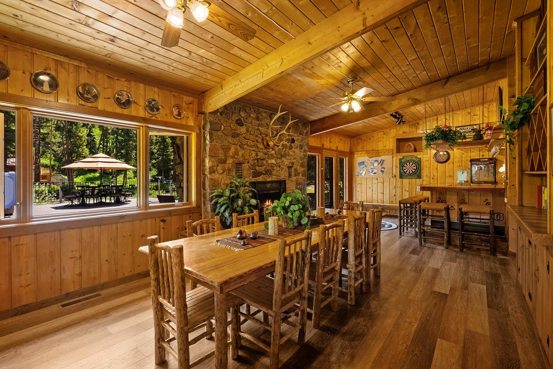 fly fishing themed bar for sale montana gallatin riverfront retreat in big sky