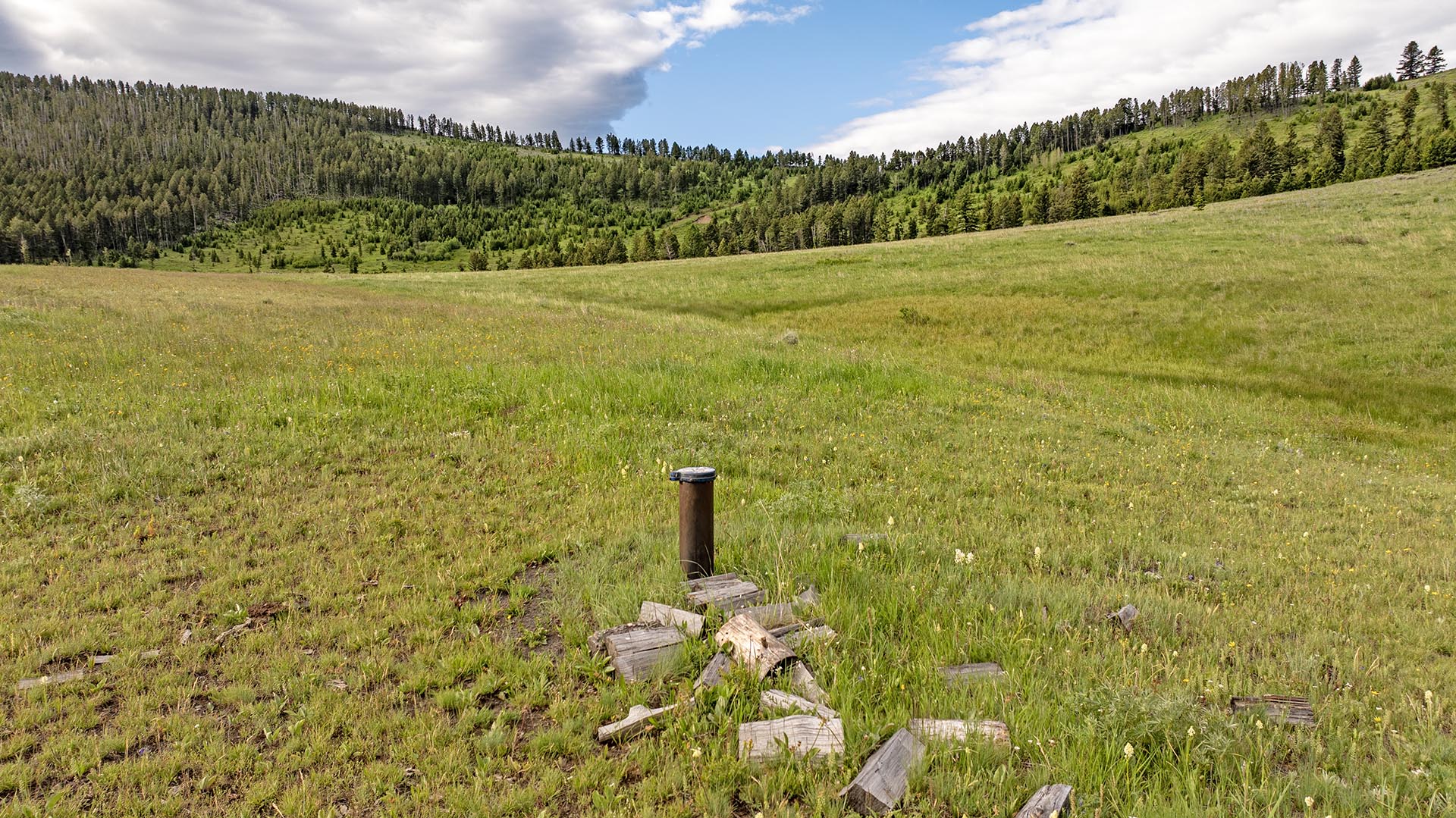 grassy field with water source land montana north bridger hunting retreat