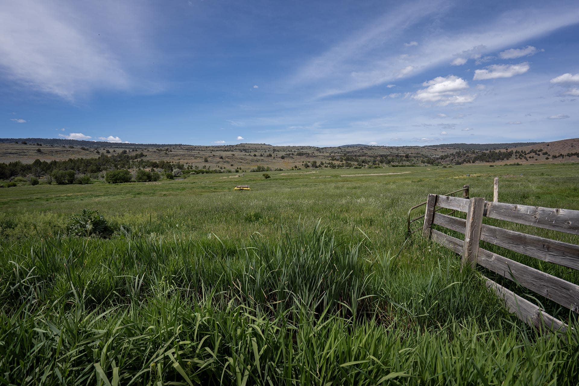 green pasture with rustic fence line oregon ironside castle rock ranch