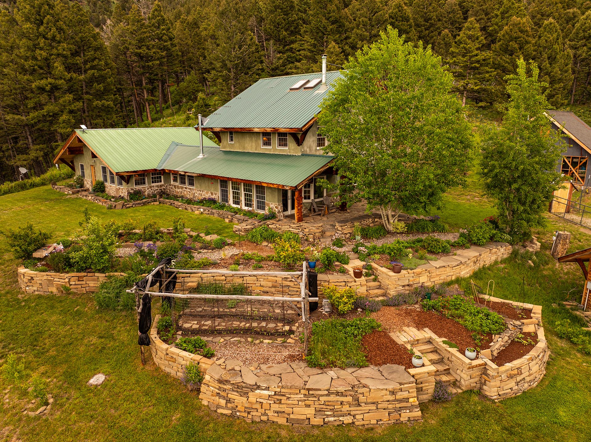 home with terraced gardens montana lennon ranch