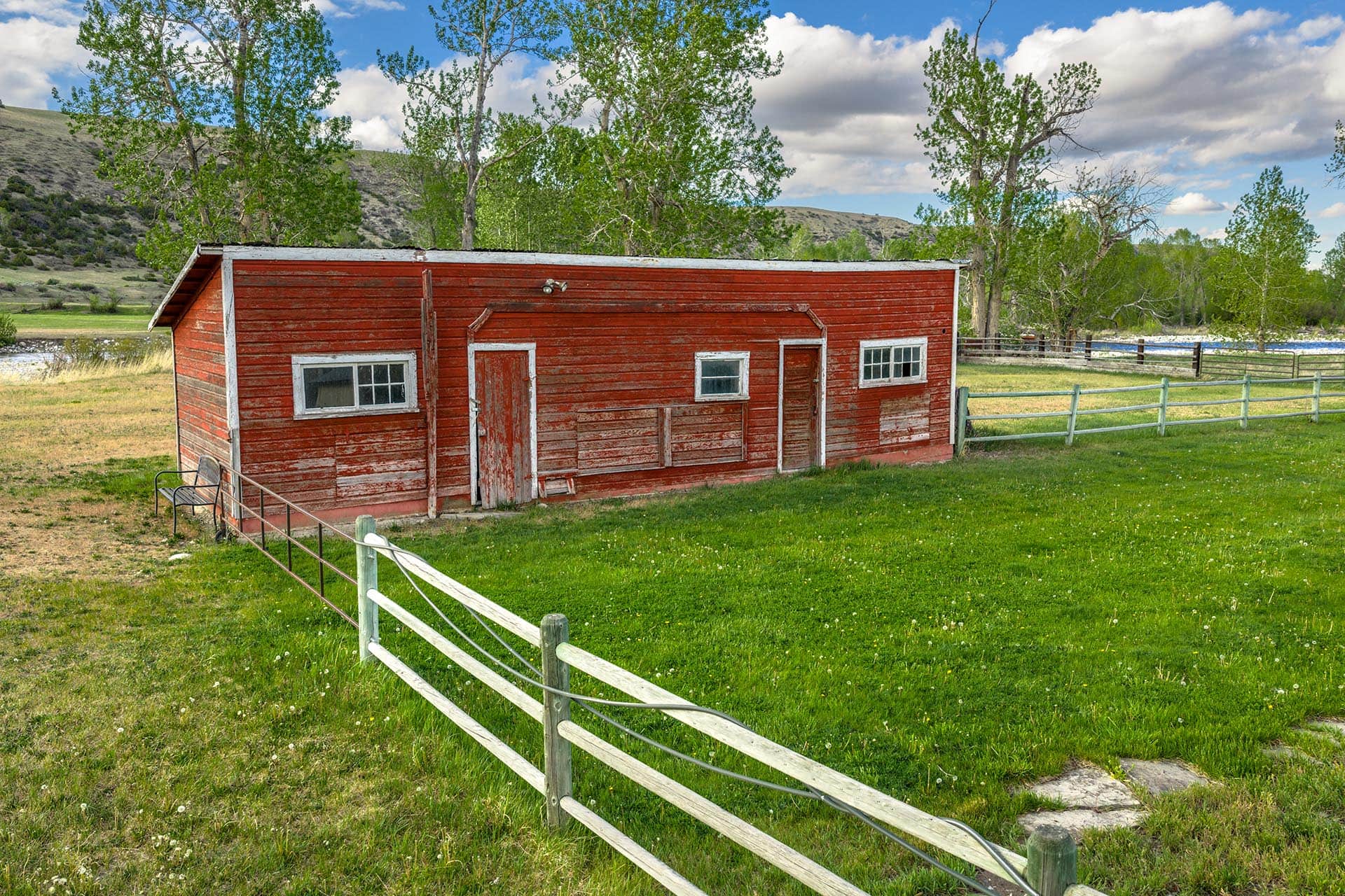 horse property with rail fence land montana stillwater riffle ranch