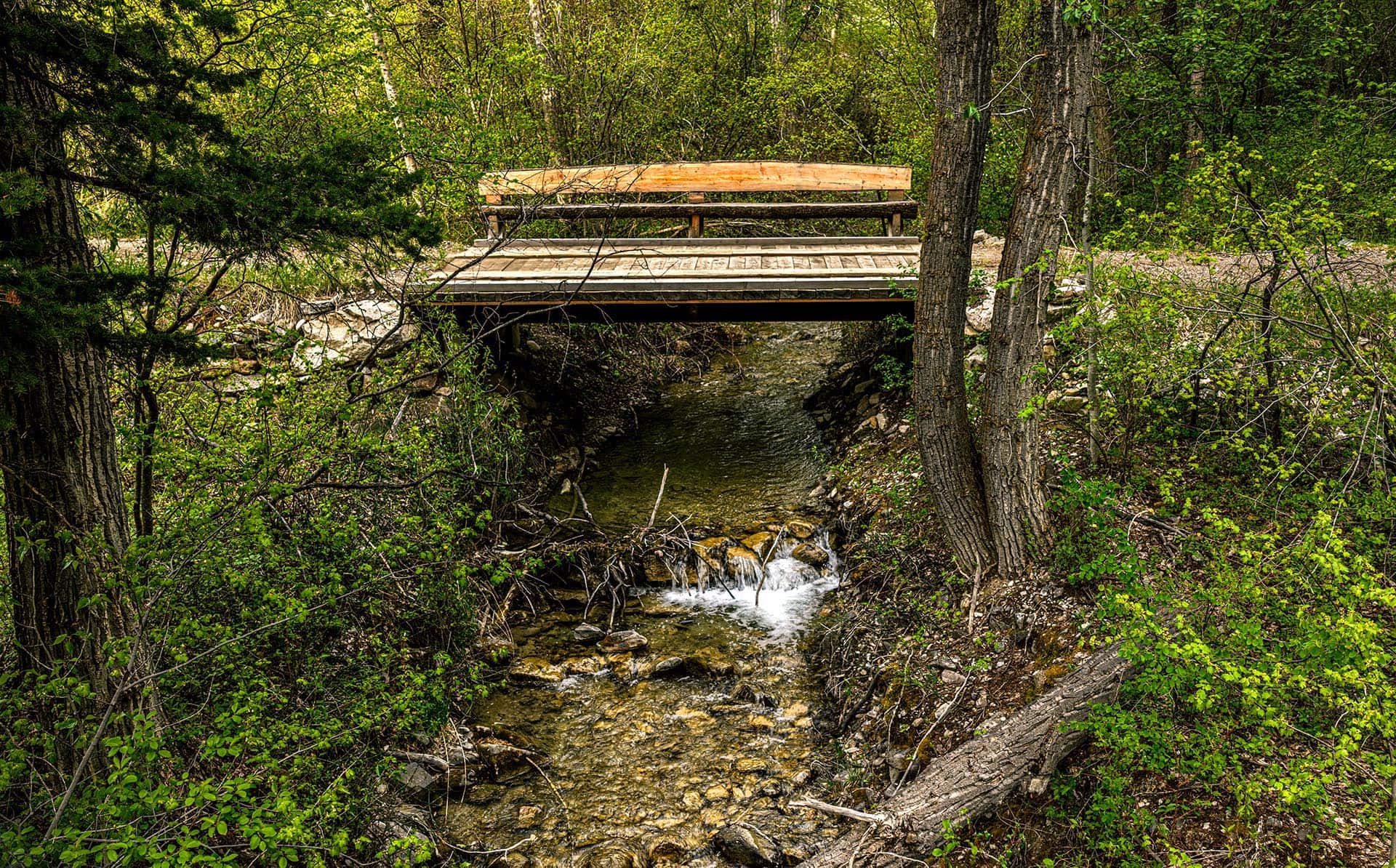 land with private stream and bridge for sale montana bozeman creekside hideaway