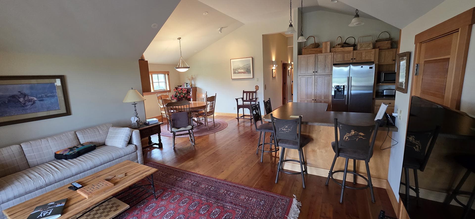 luxury home open concept interior montana springtime ranch on the yellowstone river