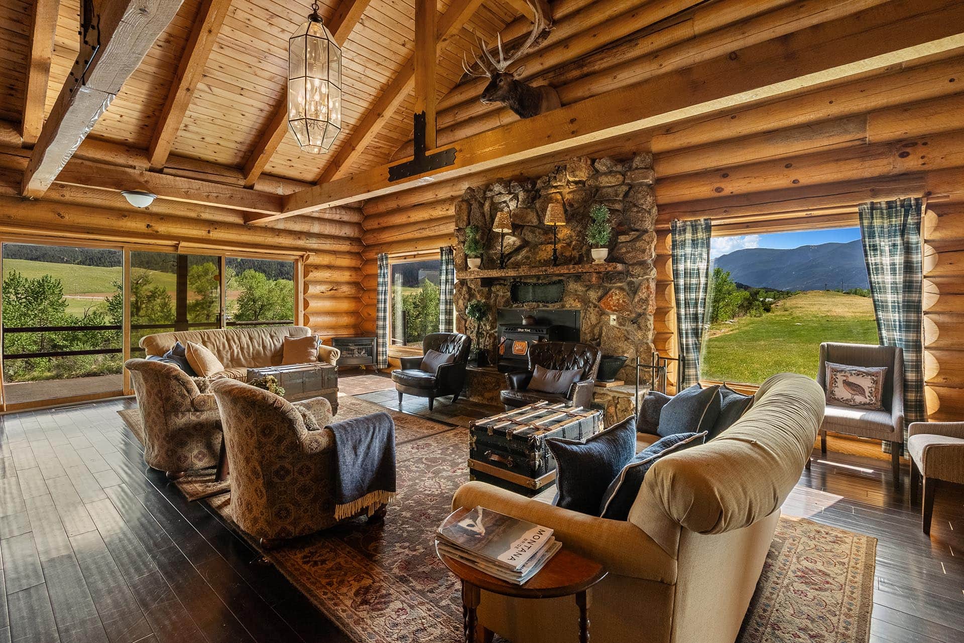 luxury log home for sale montana two rivers lodge