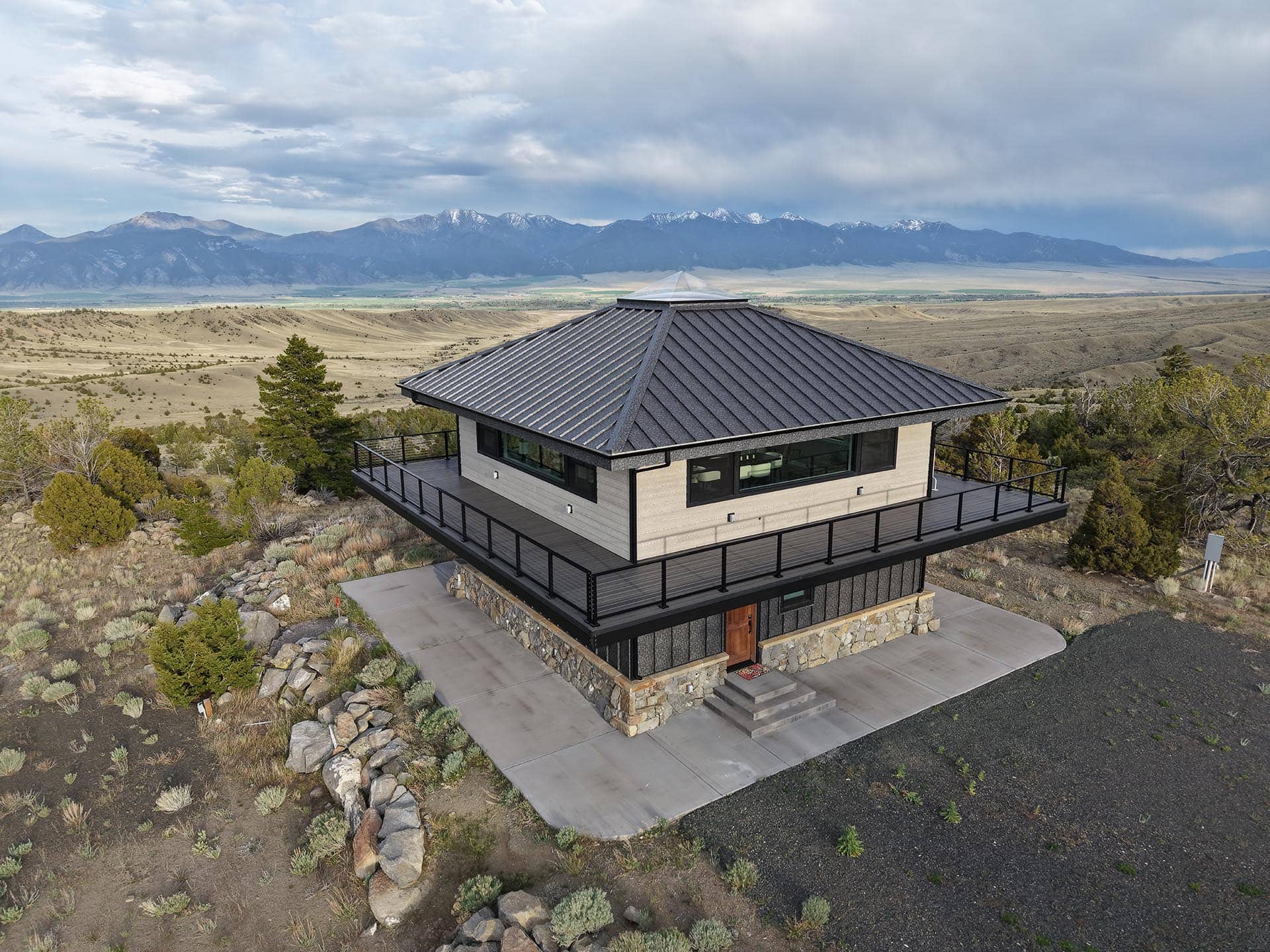 modern elevated home for sale montana little fish creek lookout