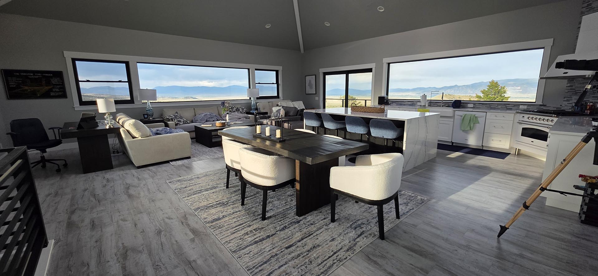 modern home interior with views montana little fish creek lookout