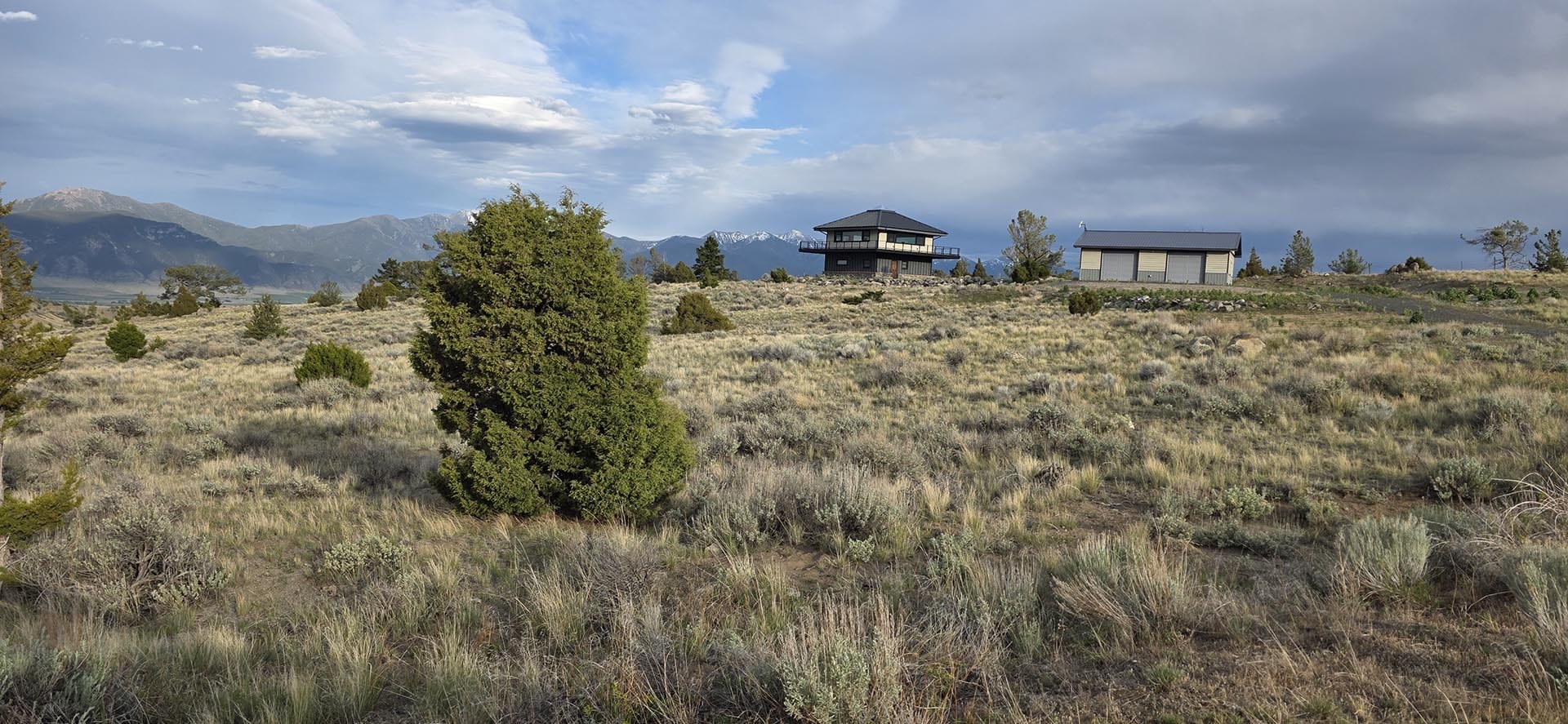 modern house and outbuilding property montana little fish creek lookout