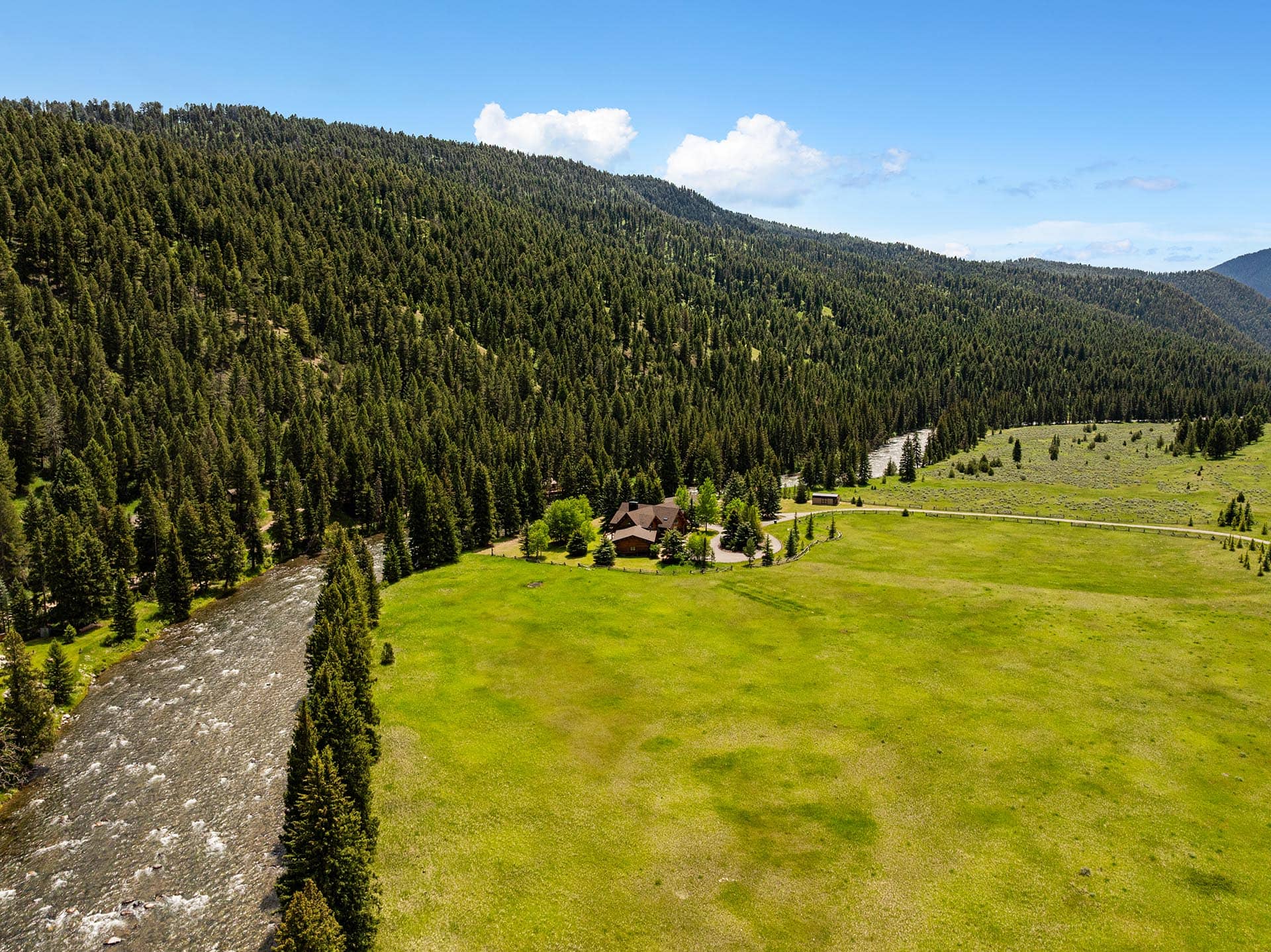 mountain view waterfront property for sale montana gallatin riverfront retreat in big sky