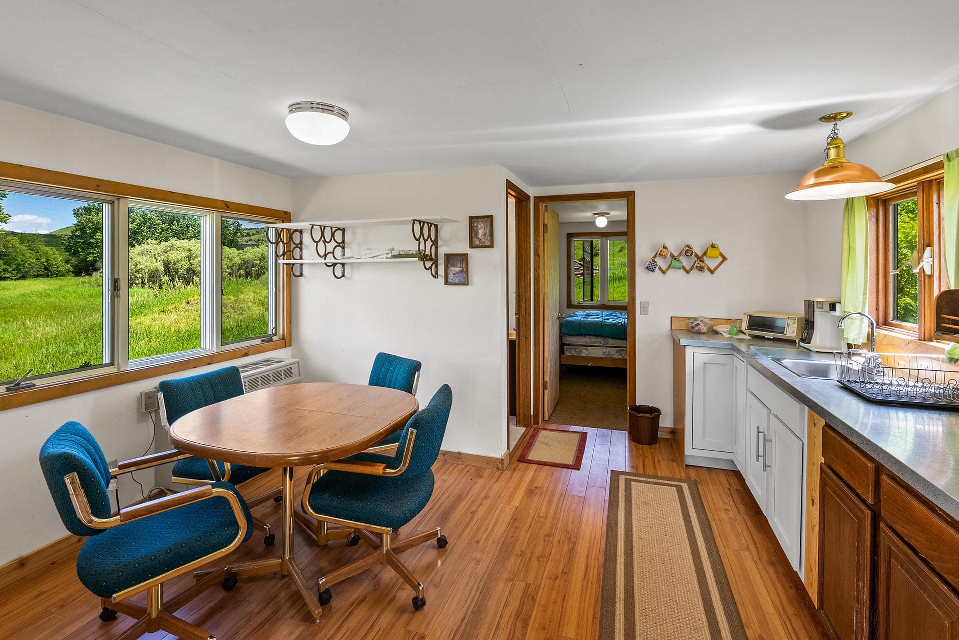 open kitchen and dining area montana north fork horse creek
