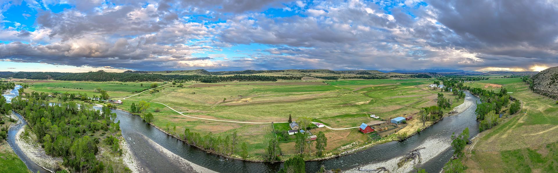 panoramic river valley land montana stillwater riffle ranch
