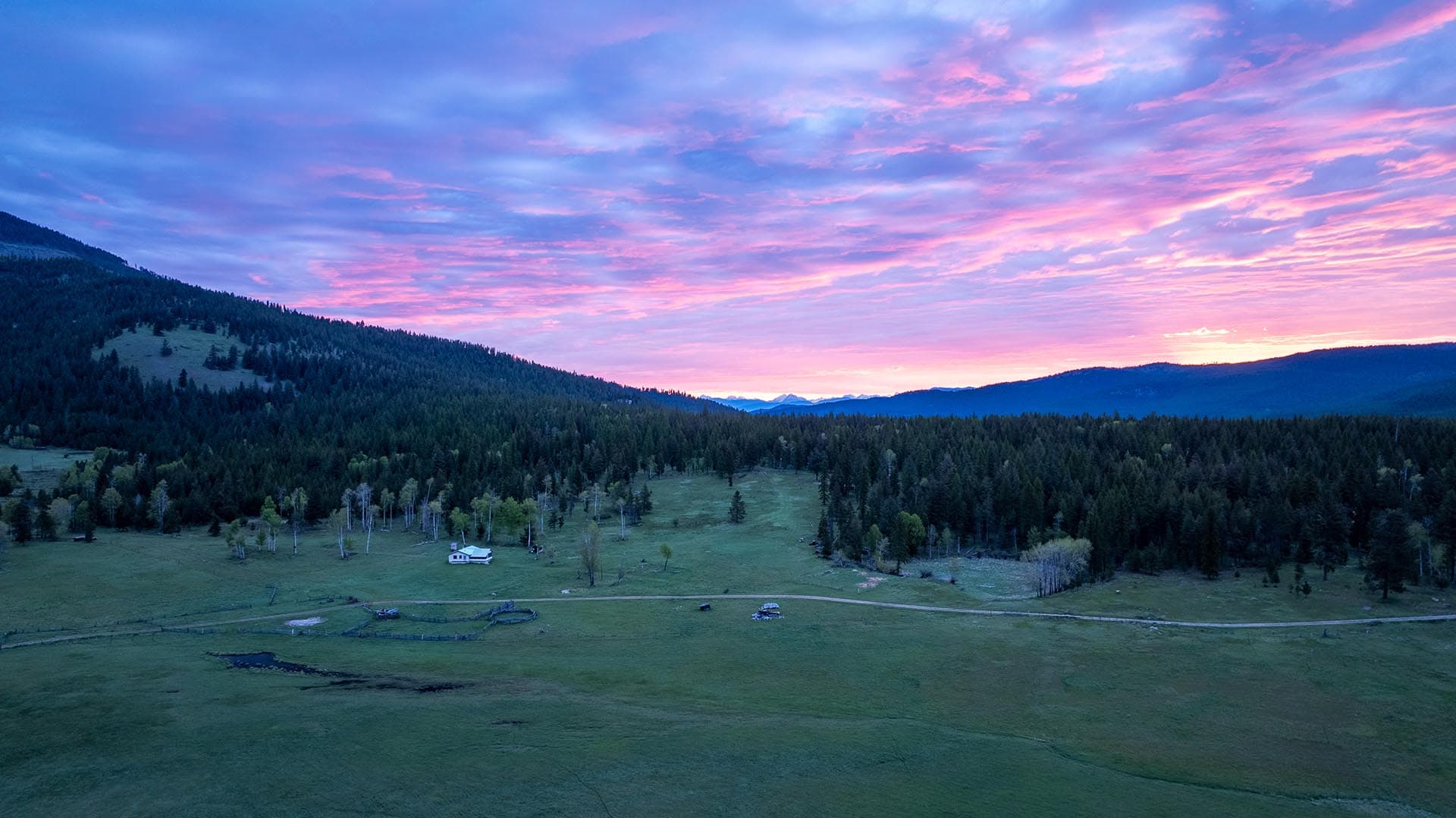 pink mountain sunset montana riley creek basin