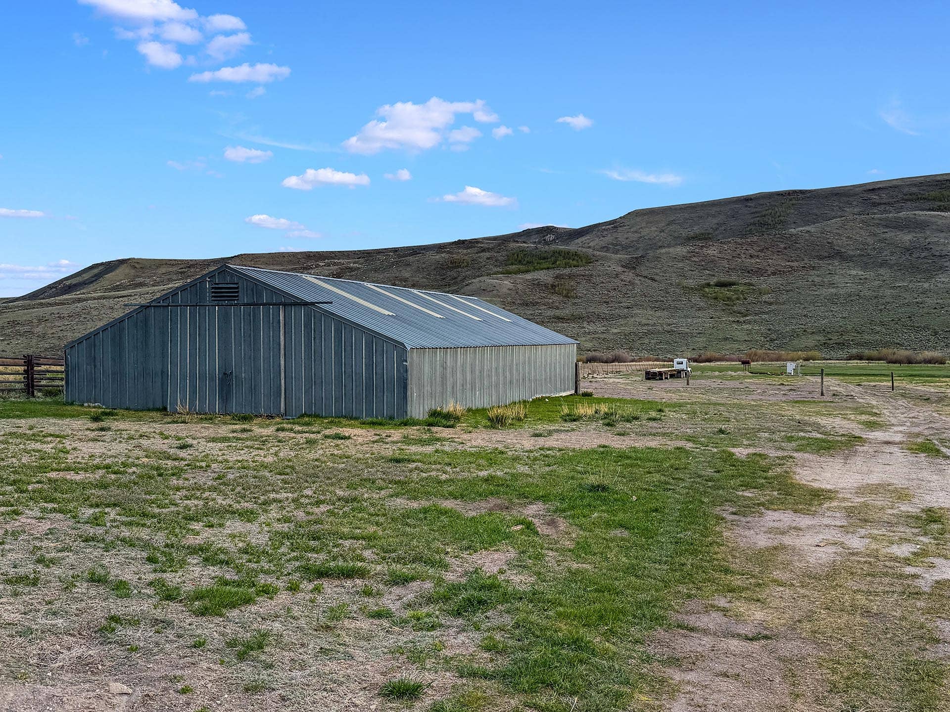 property with metal barn id medicine lodge creek