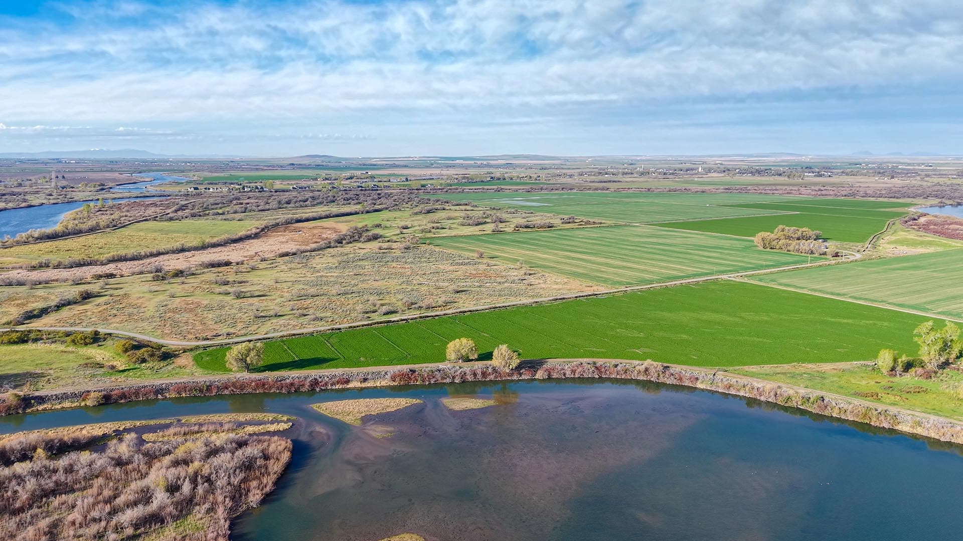 river agricultural land idaho oxbow crescent