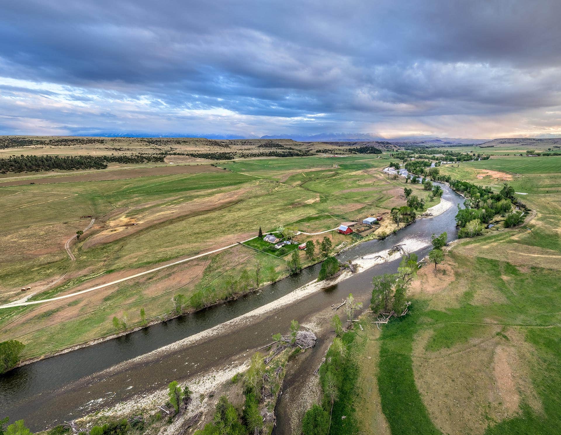 river frontage property with structures for sale montana stillwater riffle ranch
